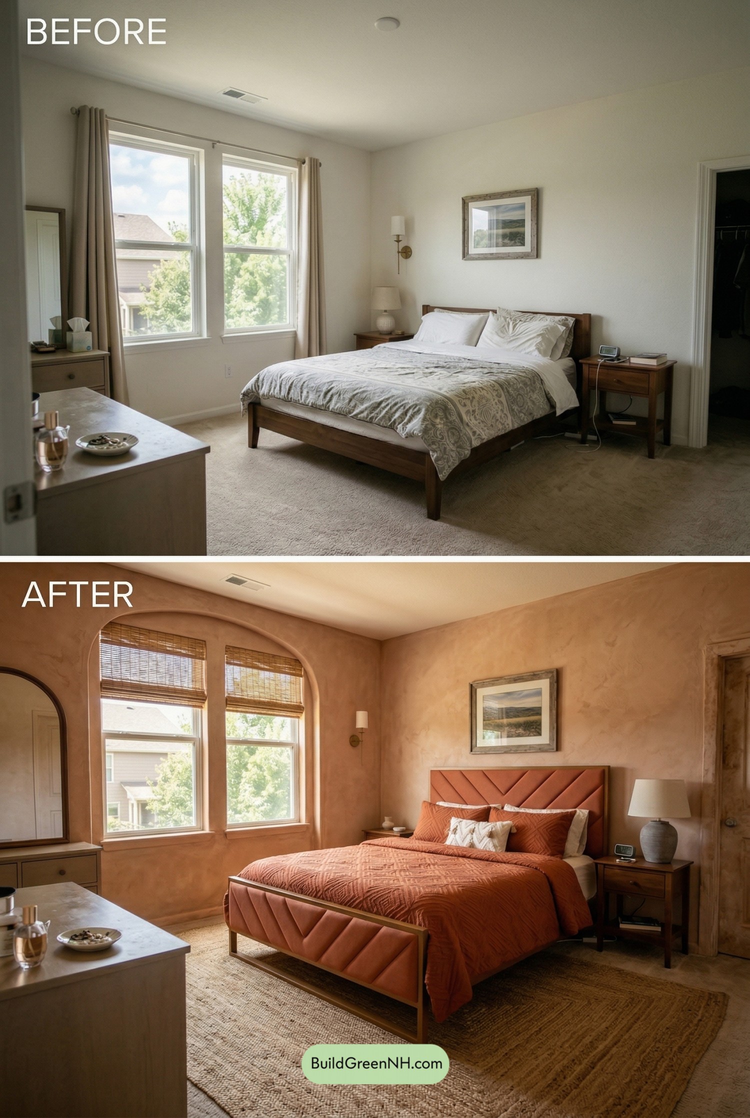 Terracotta Mediterranean Master Bedroom