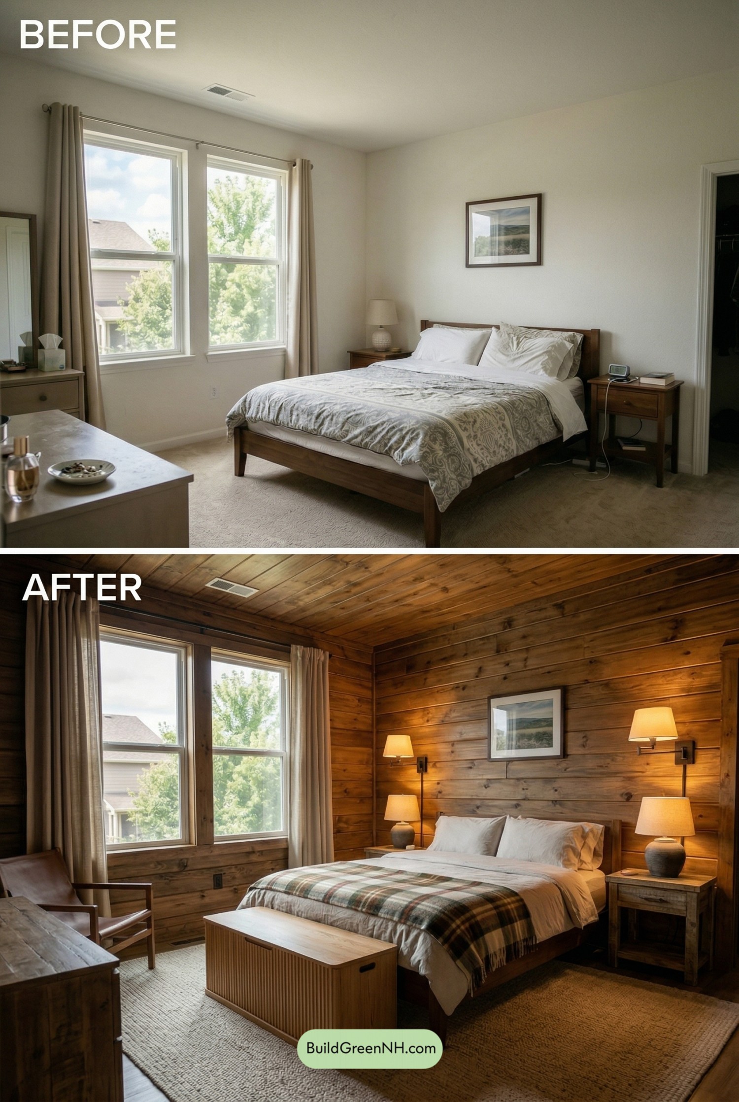 Rustic-Modern Lodge Master Bedroom