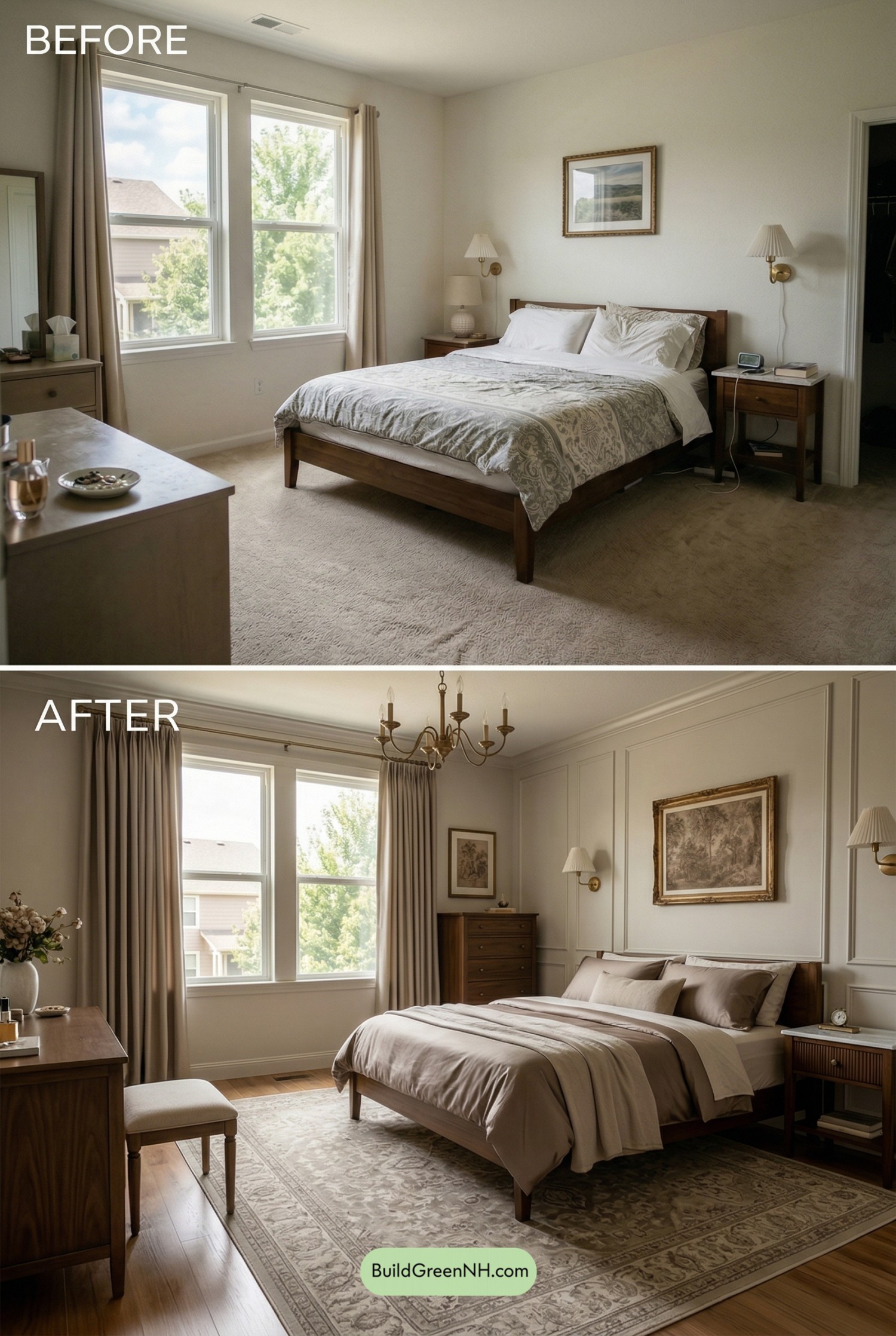 Parisian Warm-Neutral Master Bedroom