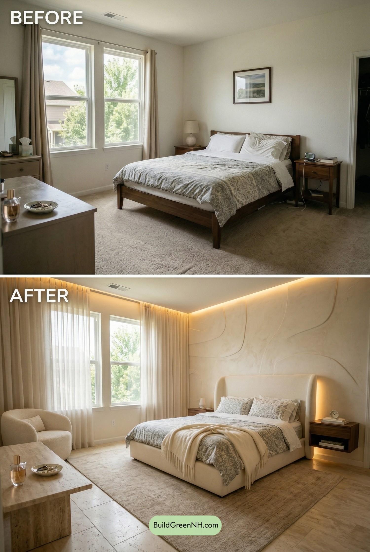 Warm Organic Contemporary Master Suite