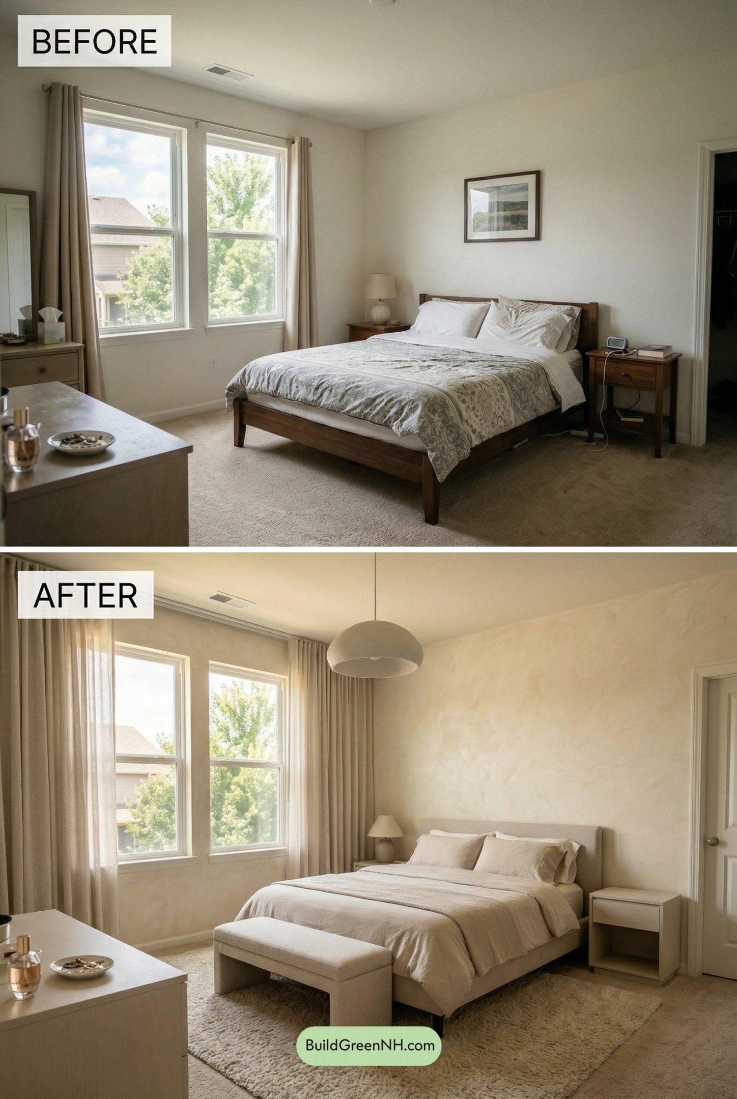 Golden-Hour Minimalist Master Bedroom