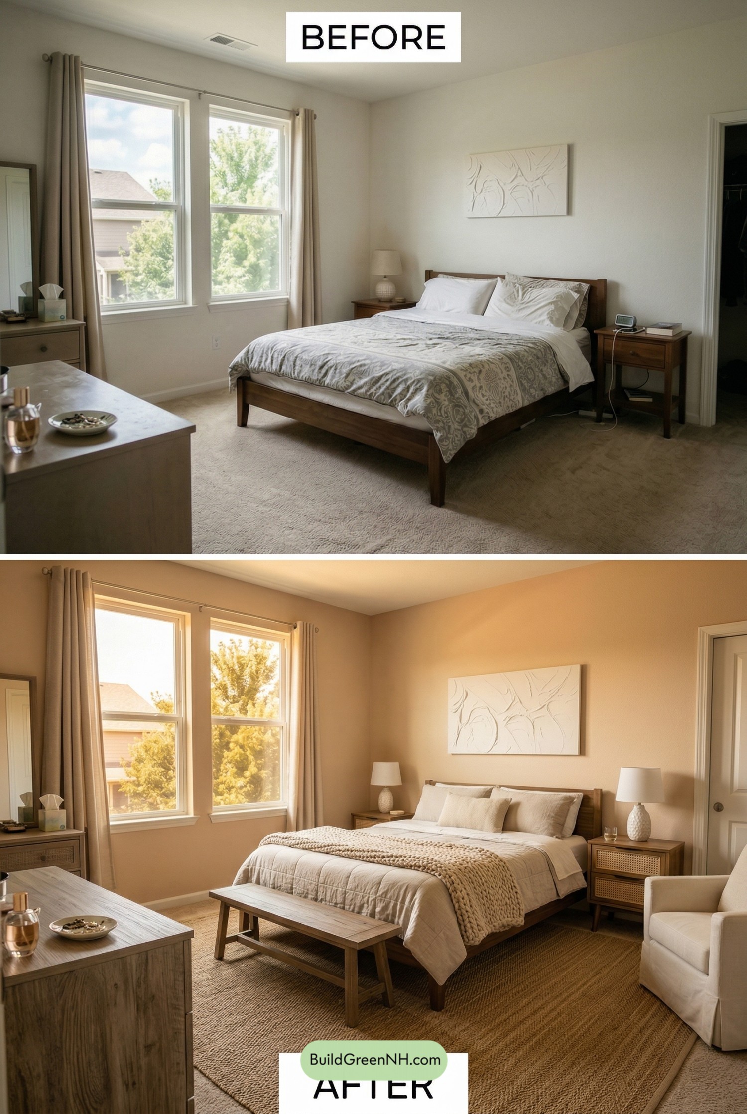 Warm Coastal Master Bedroom Retreat