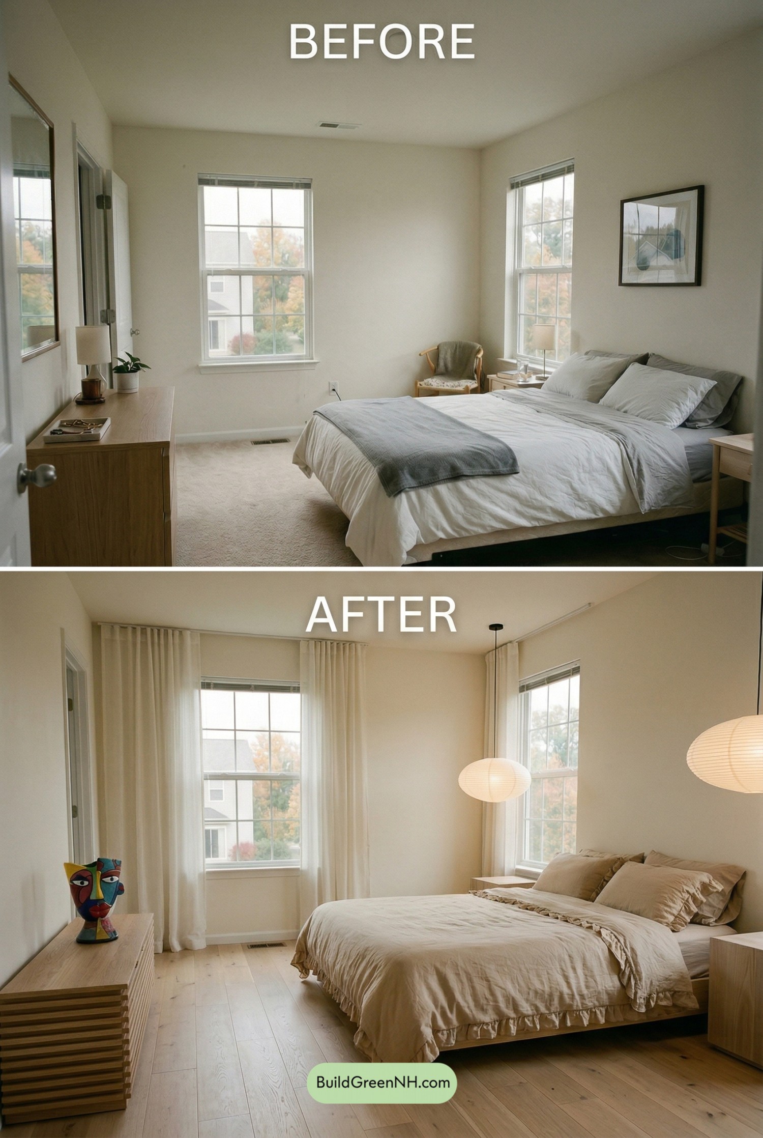 Calm Japandi Master Bedroom