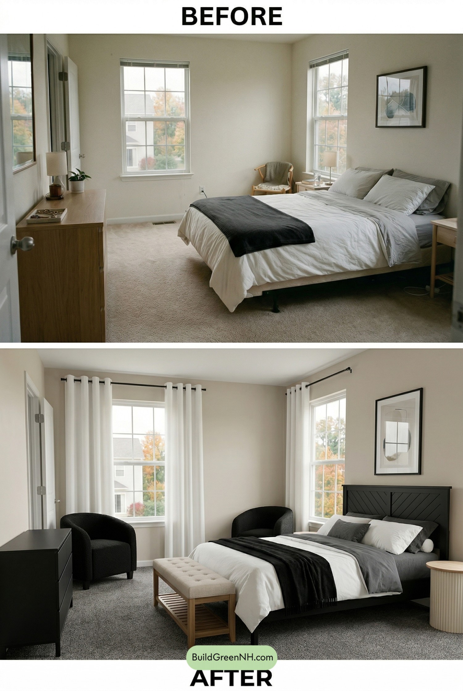 Soft Black Modern Master Retreat