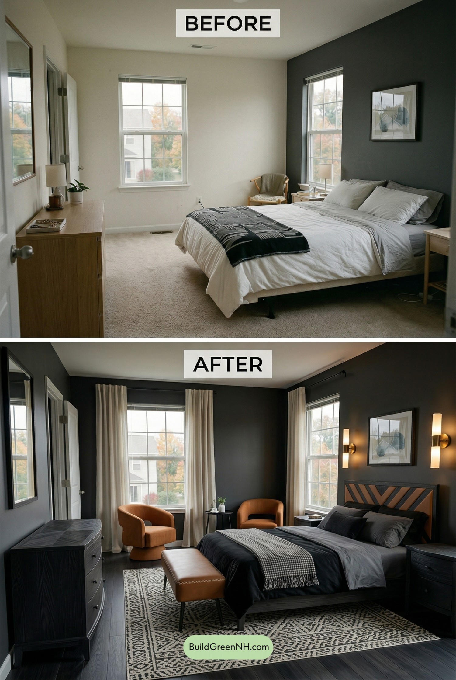 Noir Oak Master Bedroom Makeover