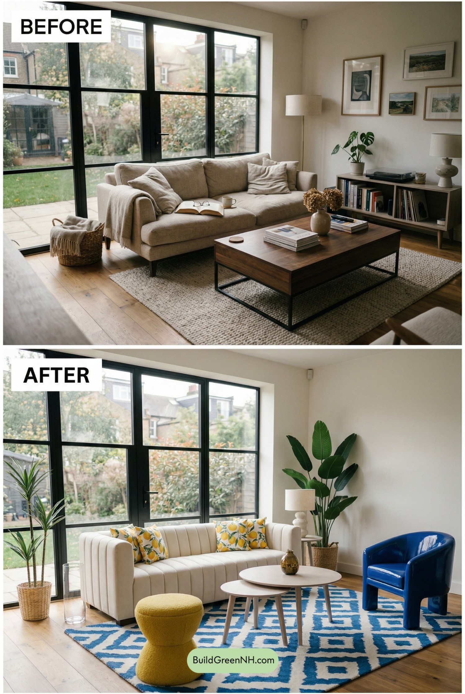 Citrus and Sky Living Room Refresh