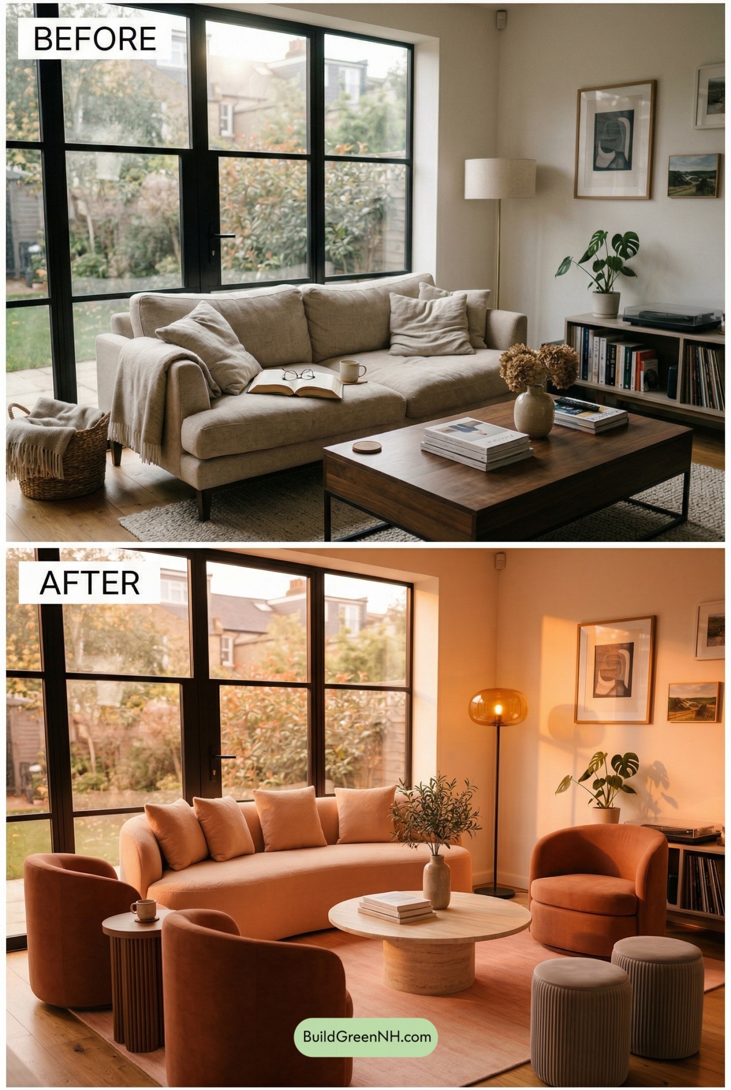 Sunset-Toned Living Room Refresh