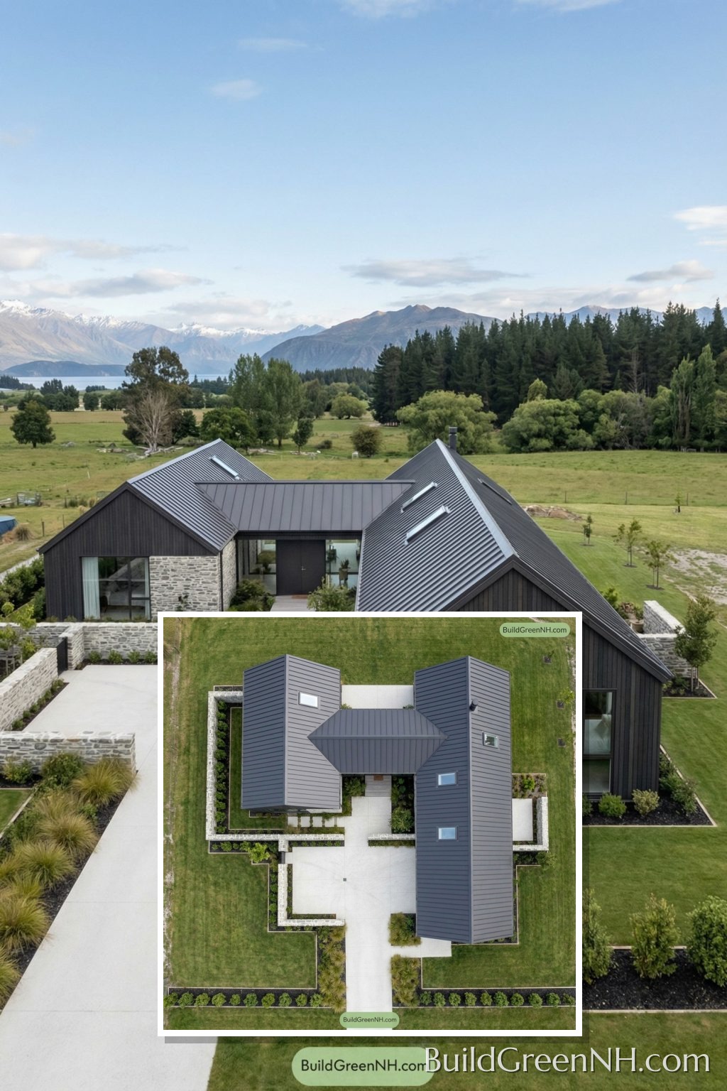 Alpine Courtyard Longhouse Retreat Top View