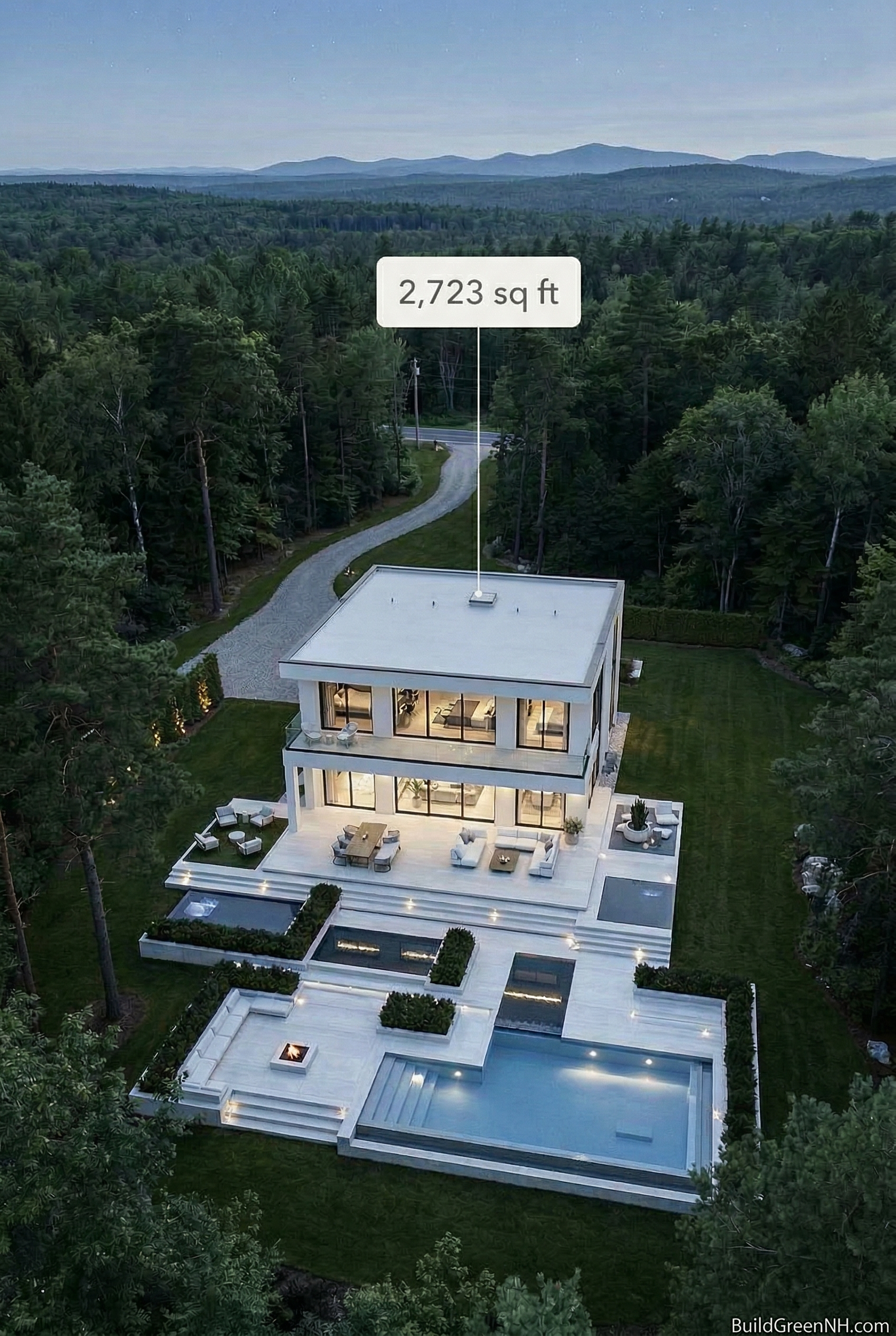 Luxury Minimalist Mansion Top View