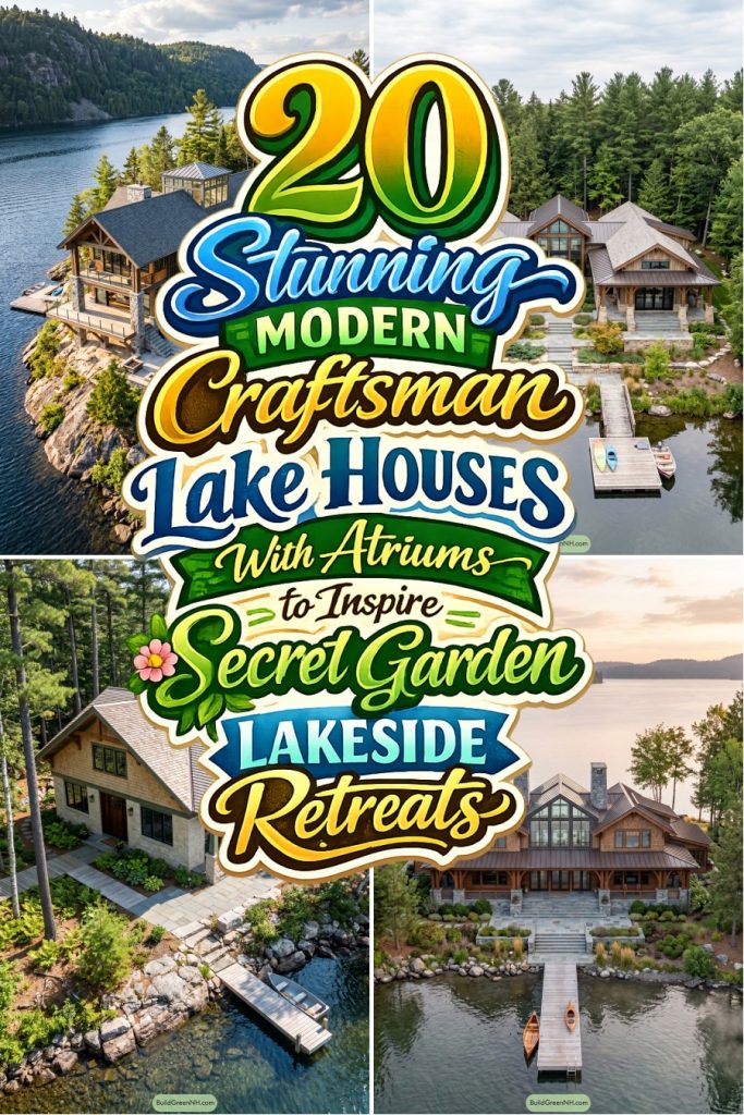 20 Stunning Modern Craftsman Lake Houses With Atriums to Inspire Secret Garden Lakeside Retreats