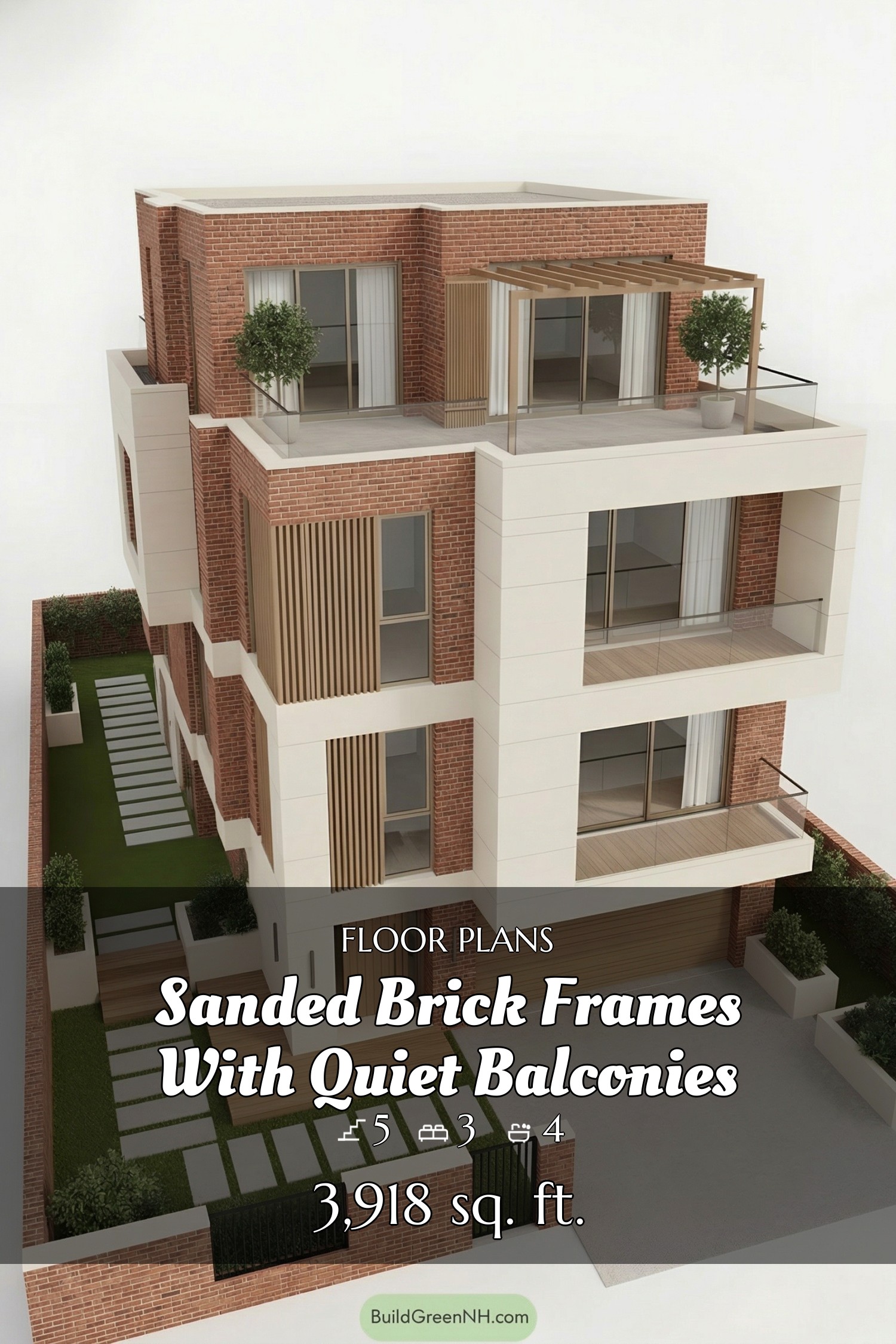 house facade with red brick sections