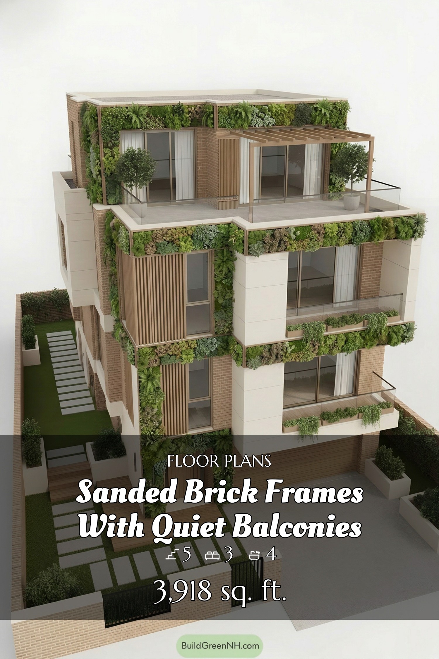 house facade with living wall sections