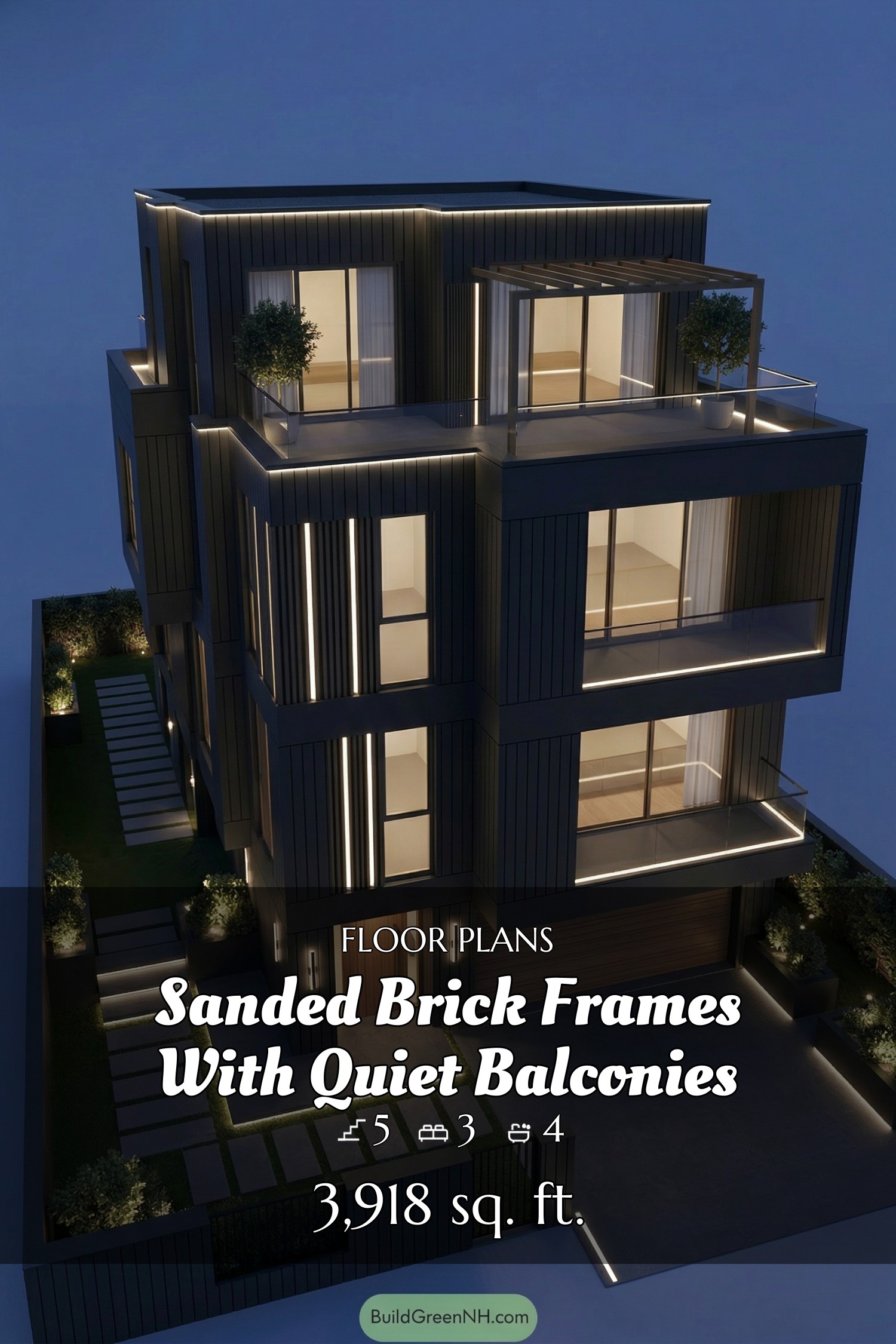 house facade black siding with LED lighting