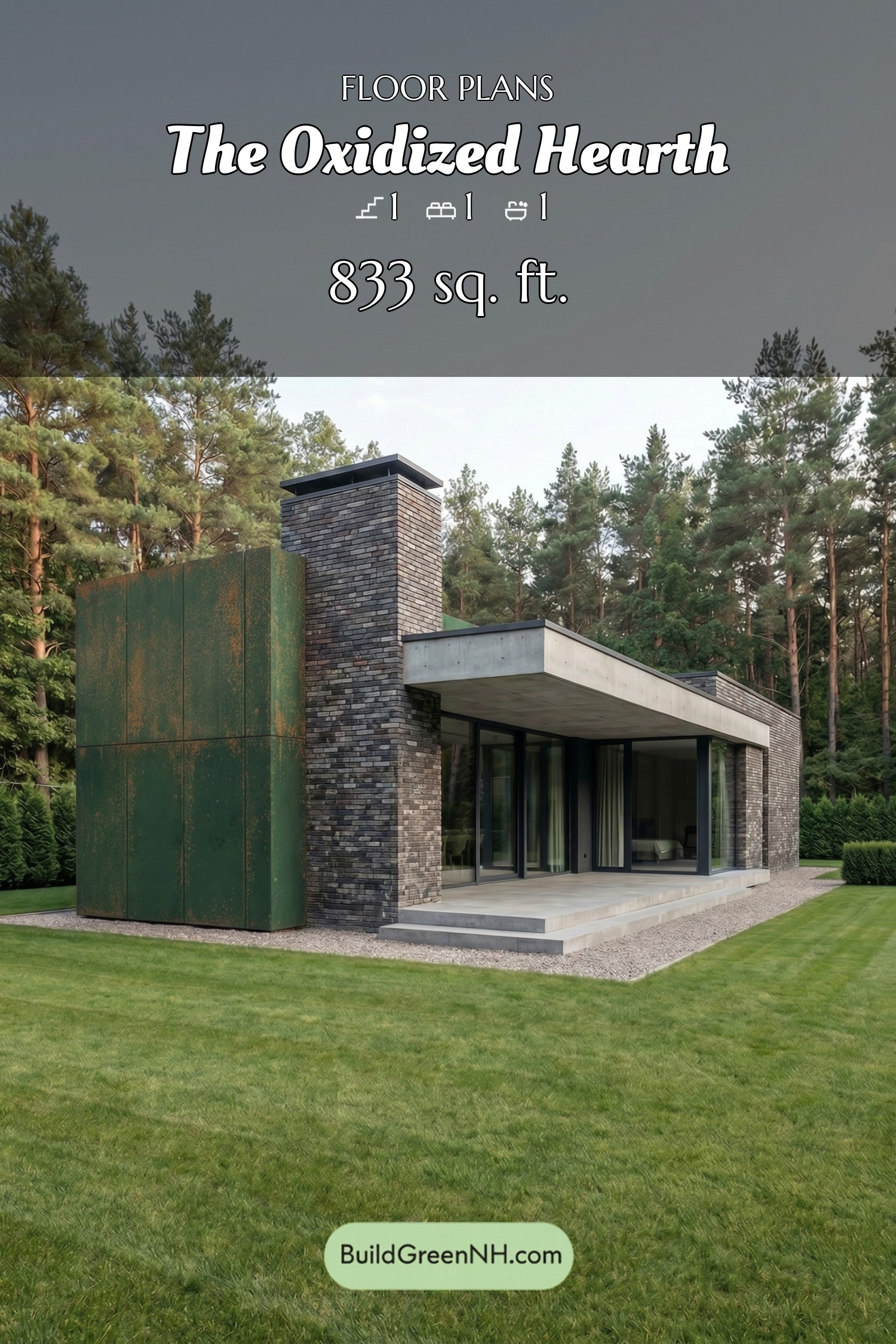 house siding forest green with light rust