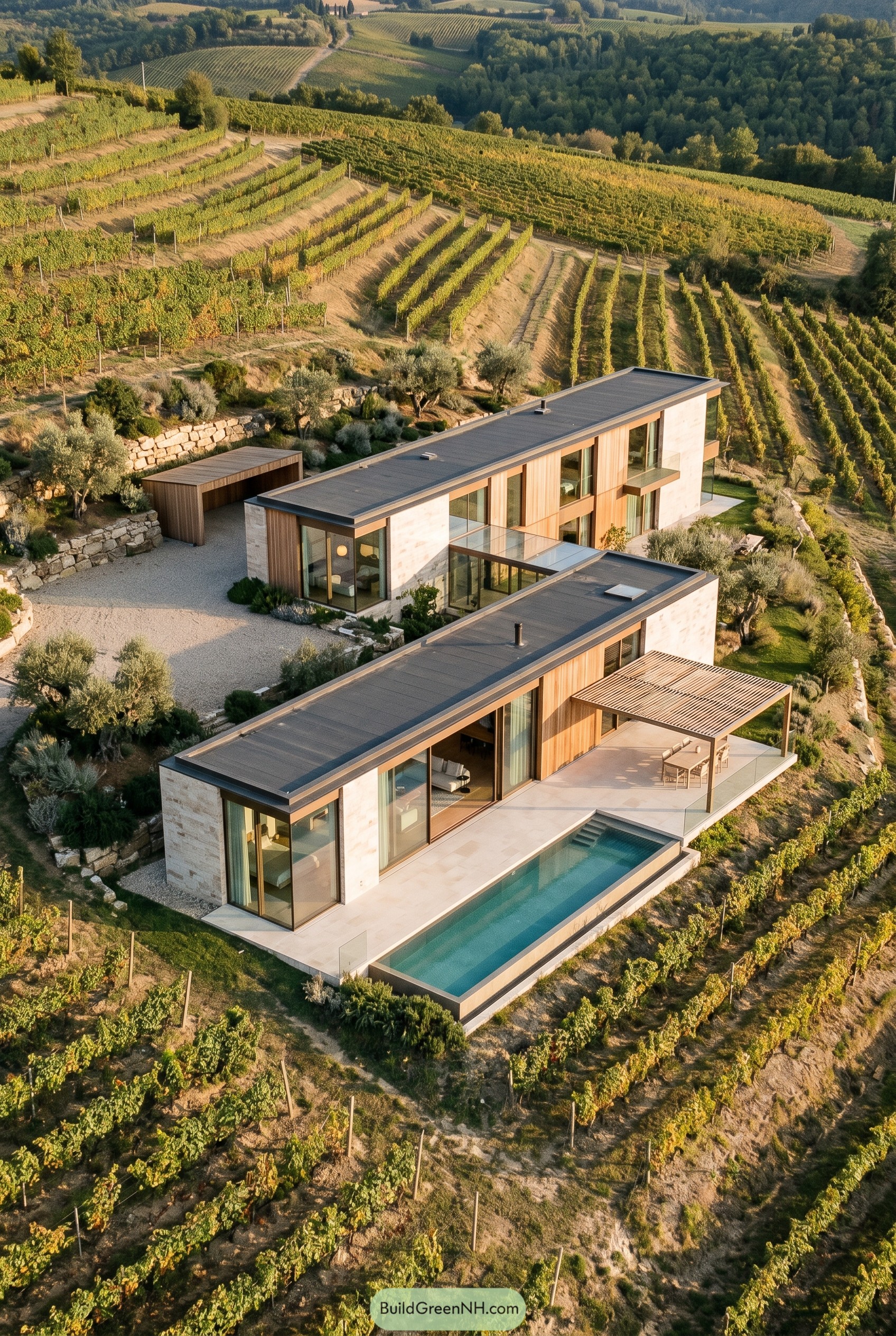 Modern villa with pool in vineyards
