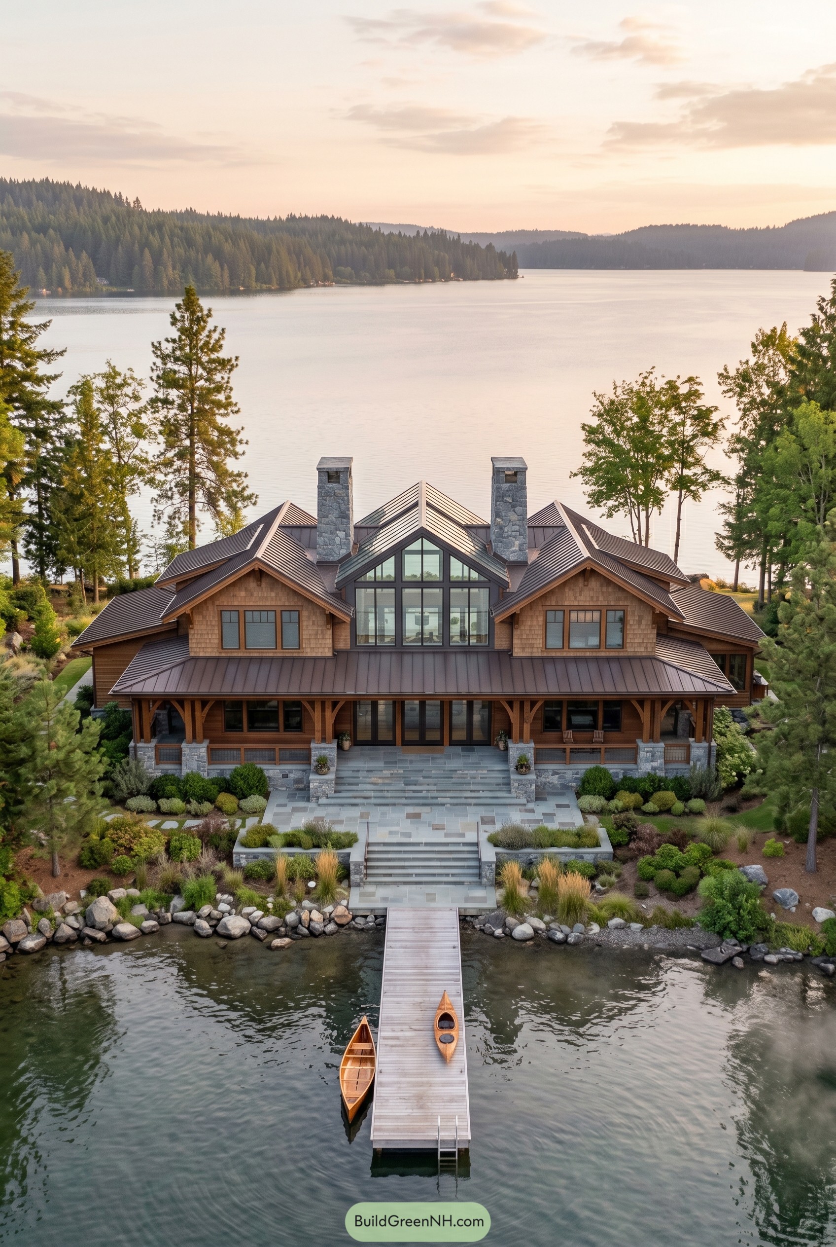 20 Stunning Modern Craftsman Lake Houses With Atriums to Inspire Secret Garden Lakeside Retreats