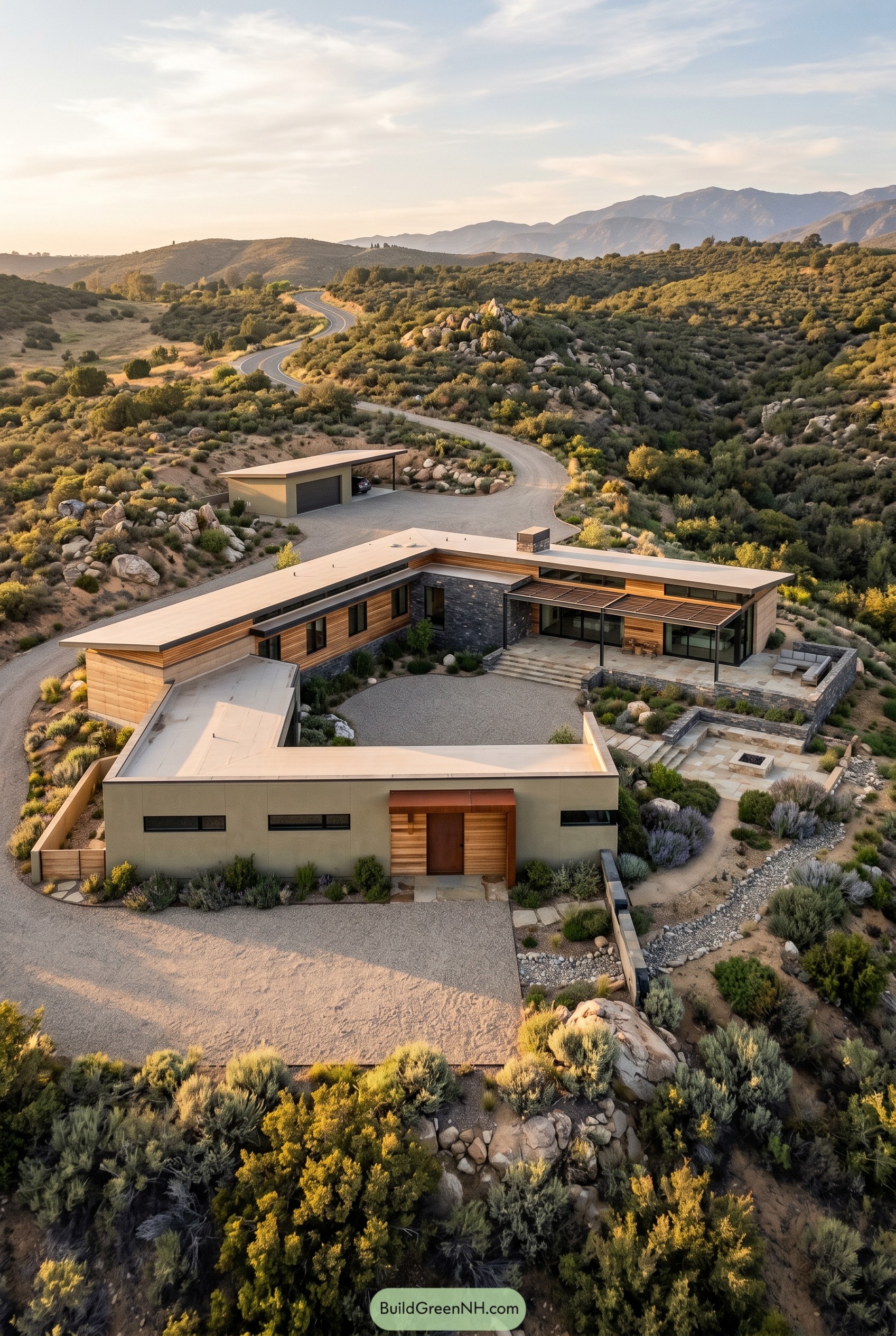 Angular desert ranch with central courtyard
