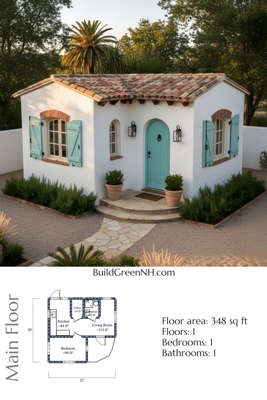 Aqua Shutter Garden Bungalow Floor Plan