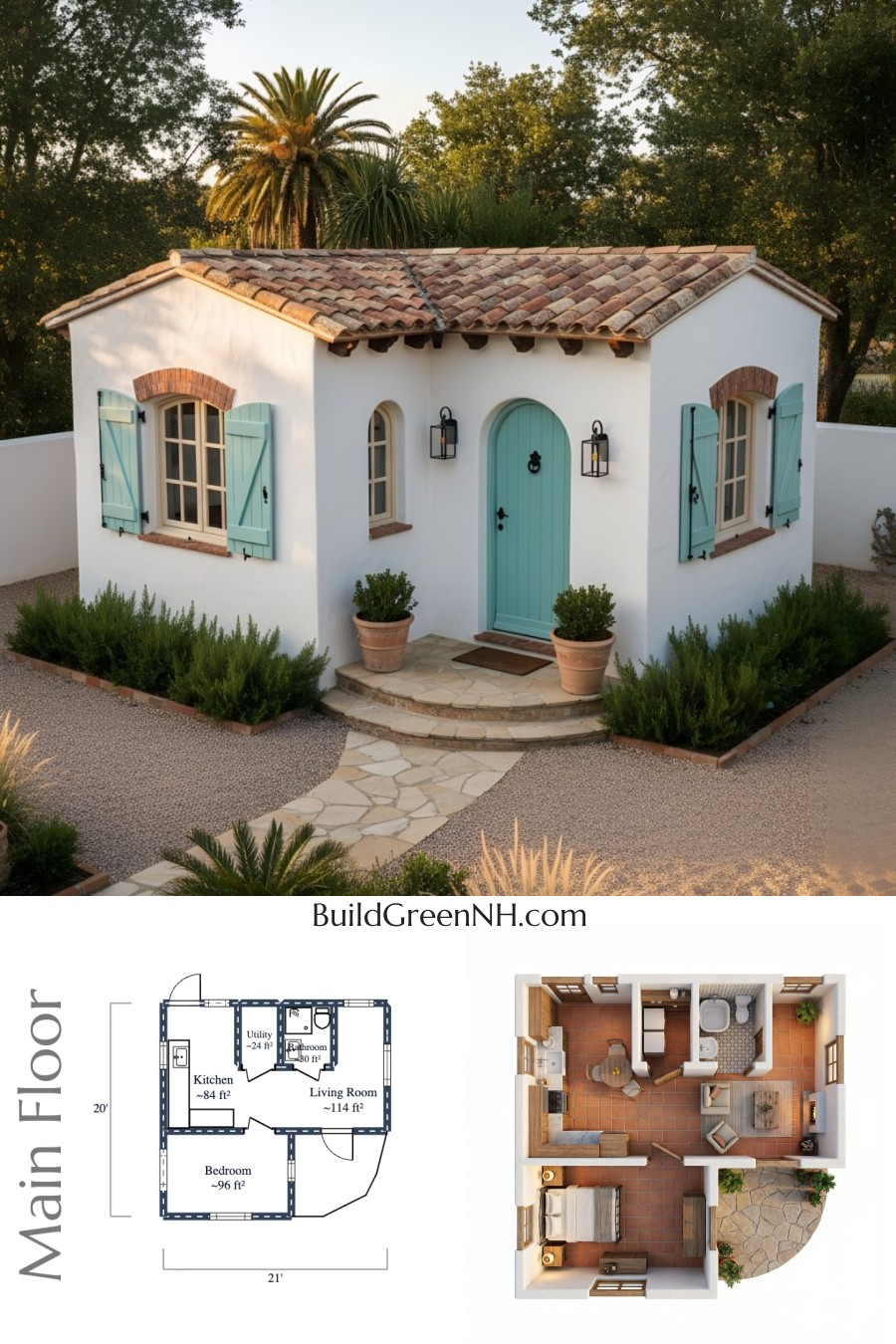 Aqua Shutter Garden Bungalow Floor Plan