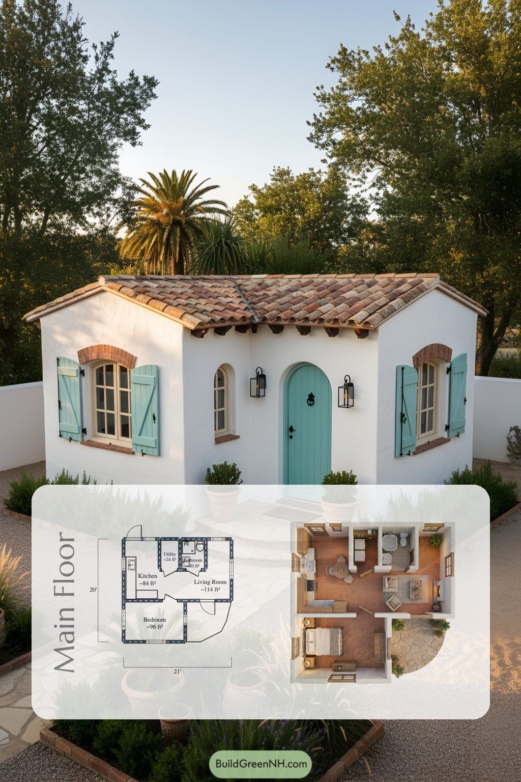 Aqua Shutter Garden Bungalow Floor Plan