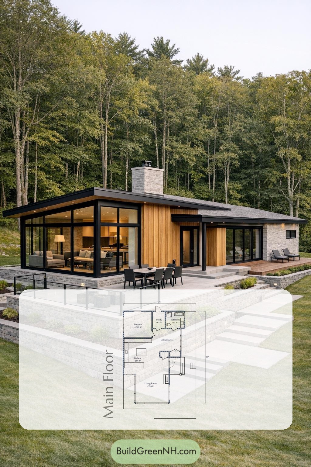 Woodland Terrace Glass Courtyard Retreat Floor Plan