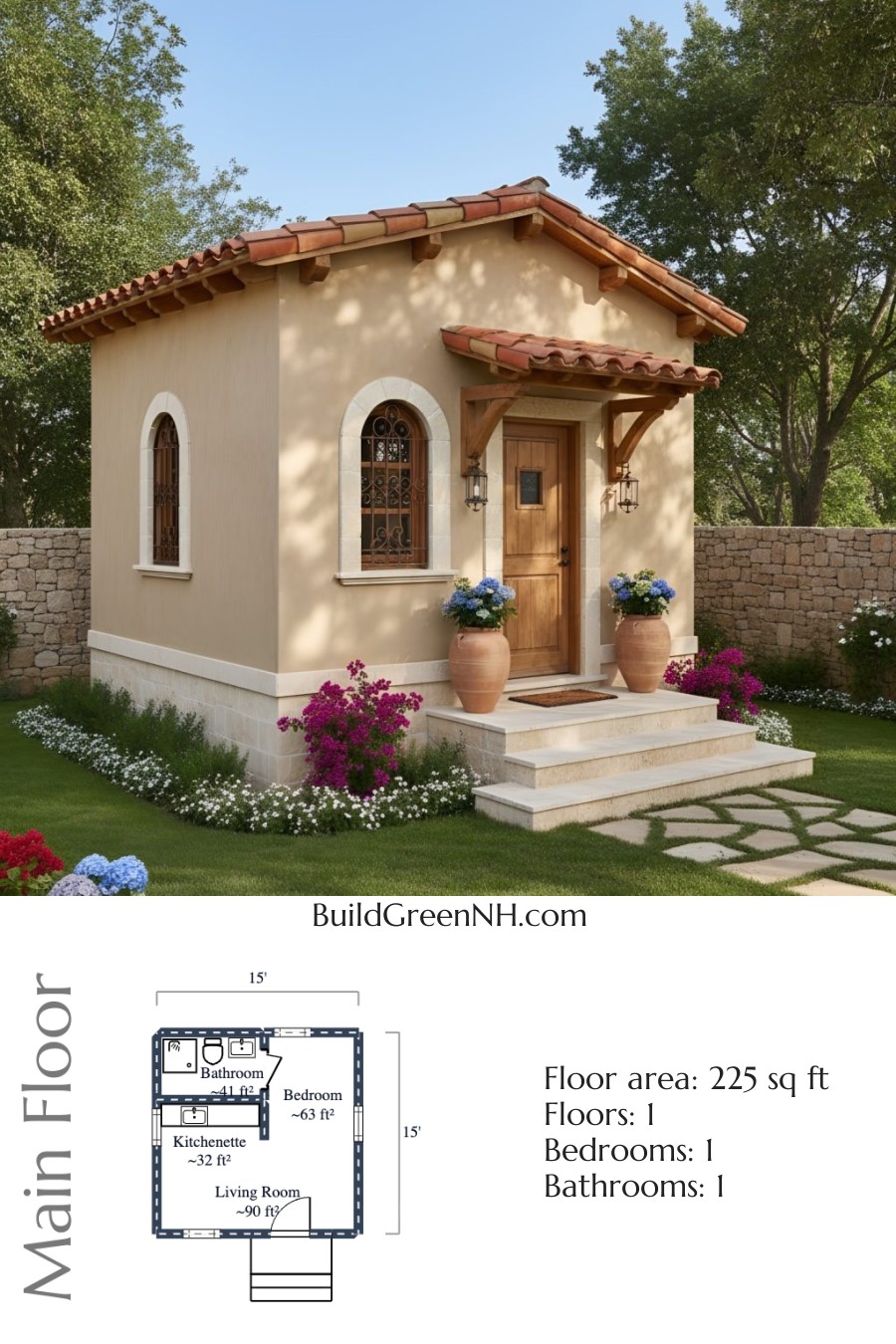 Clay-Eaved Courtyard Hideaway Floor Plan