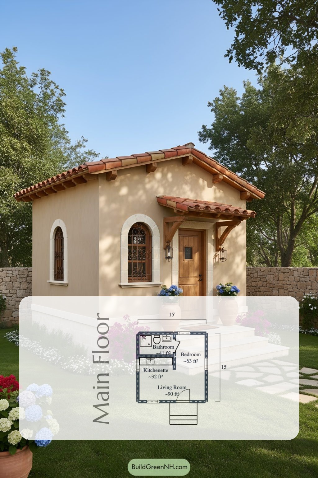 Clay-Eaved Courtyard Hideaway Floor Plan