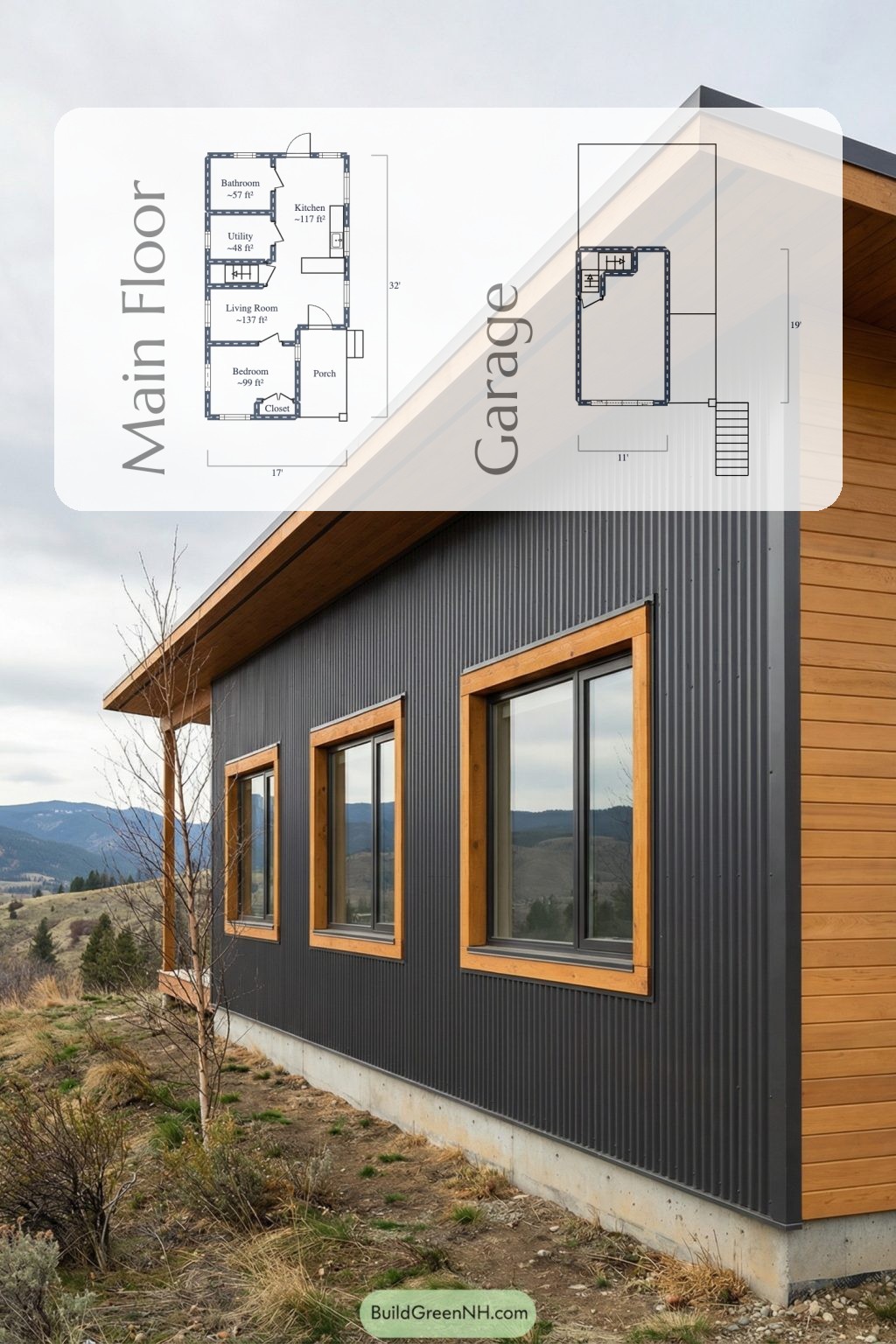 Slope Side Cabin With Charcoal Cladding Floor Plan