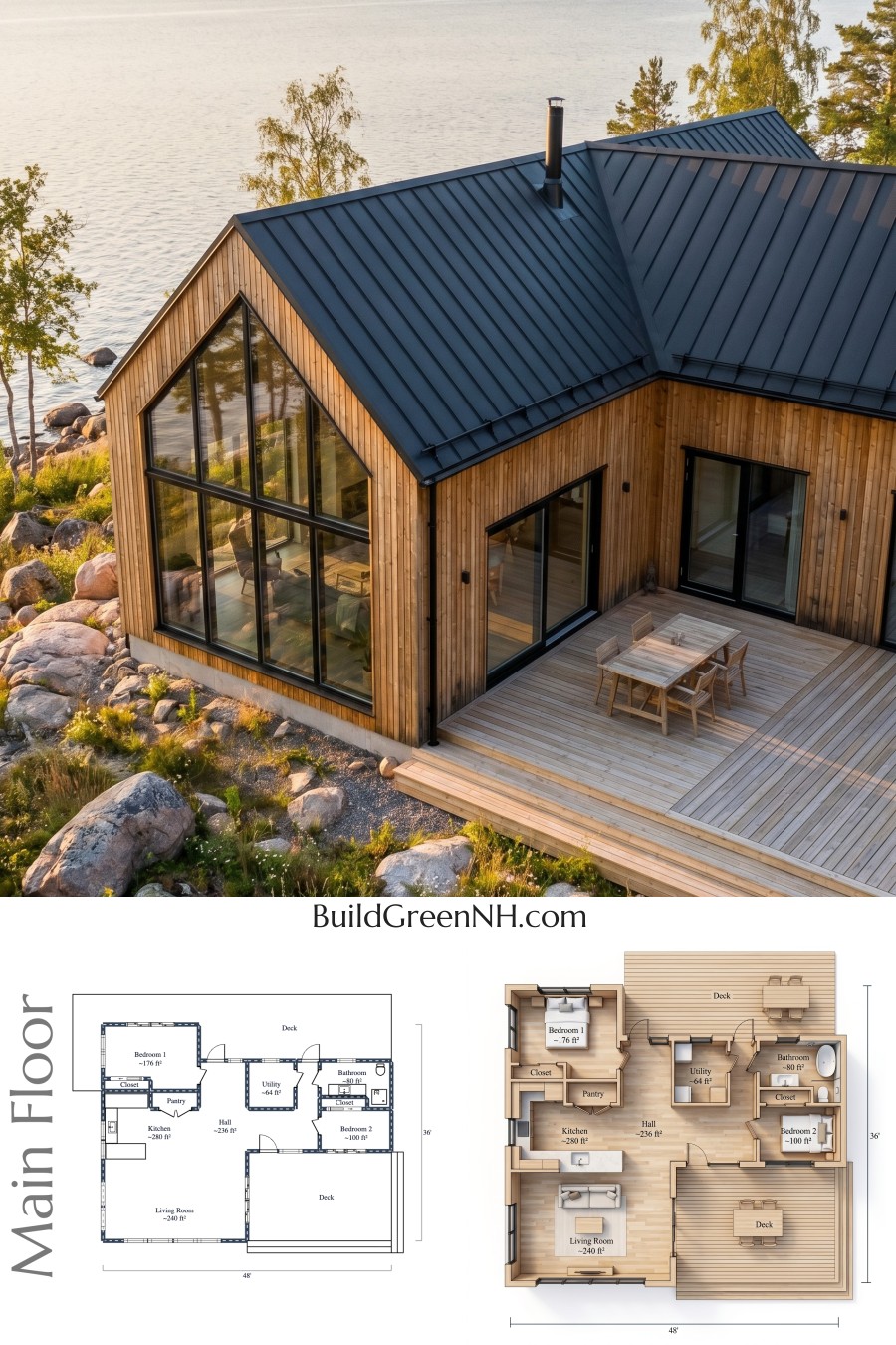 The Lake Timber House Floor Plan
