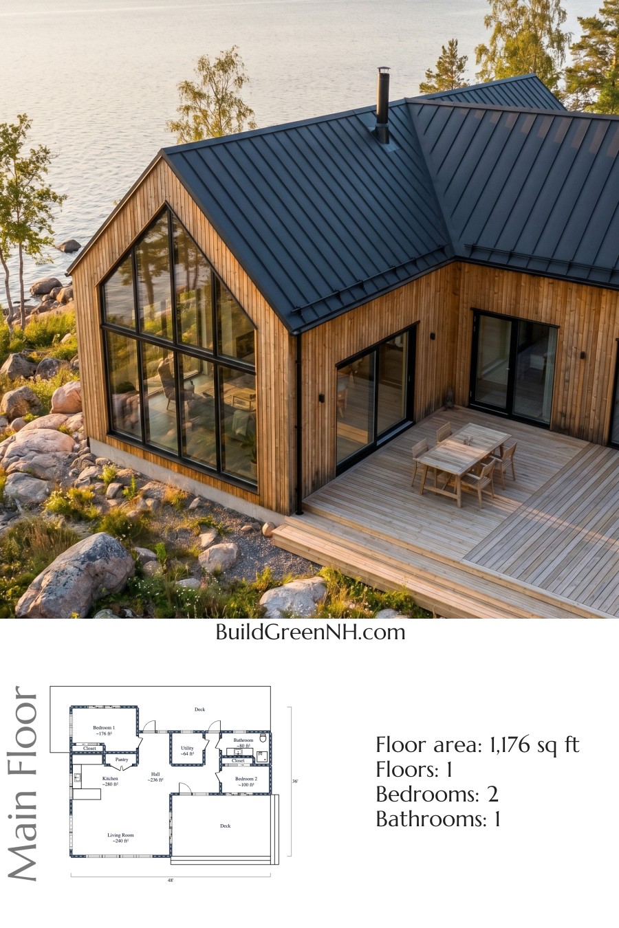 The Lake Timber House Floor Plan