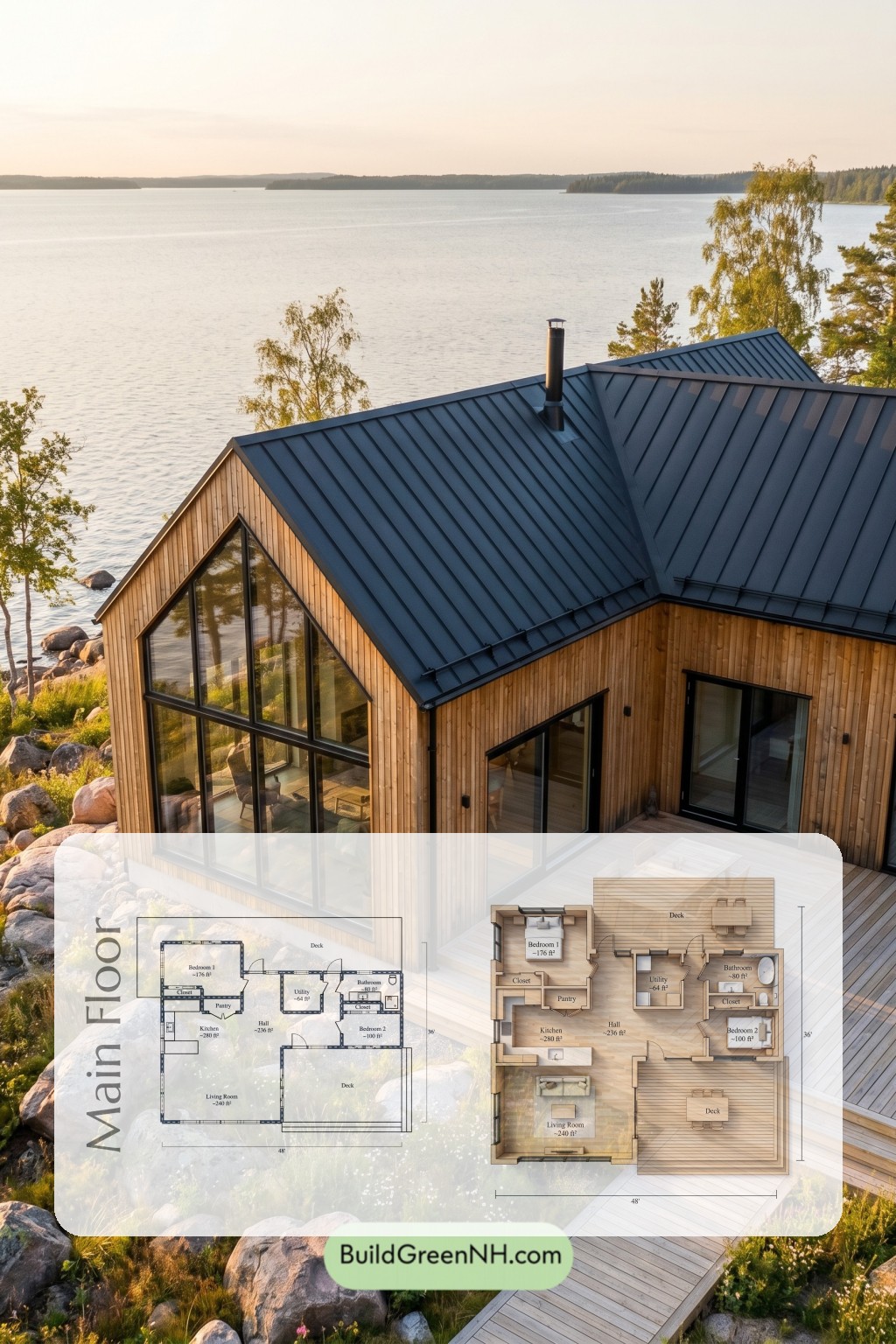 The Lake Timber House Floor Plan