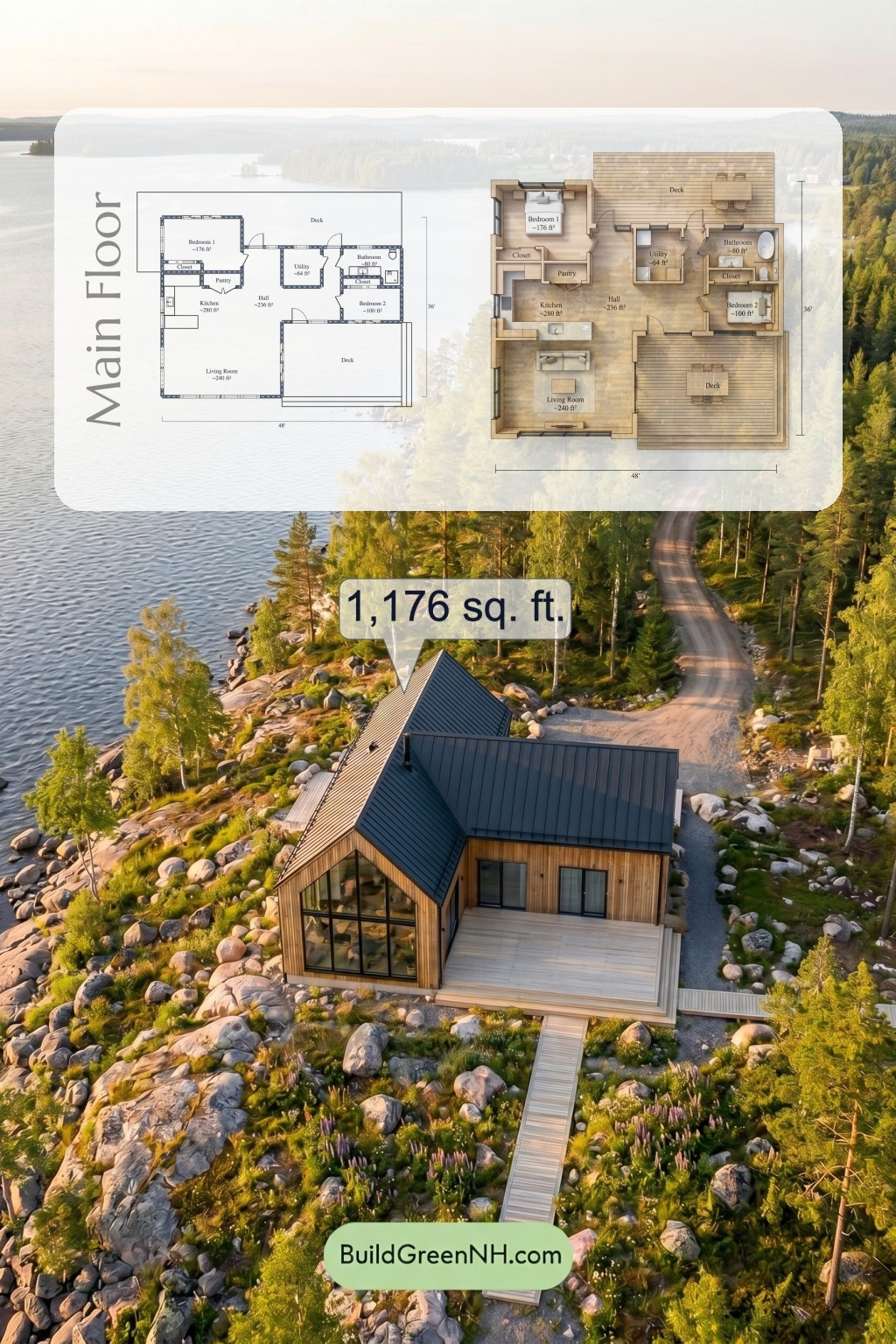 The Lake Timber House Floor Plan