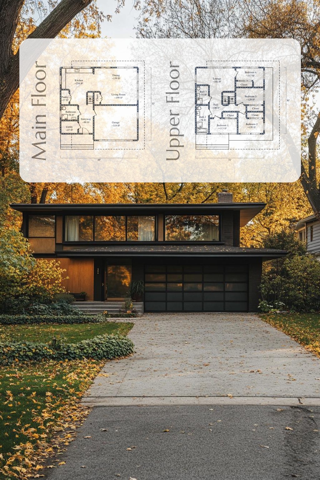 Flat Roof House With Wide Eaves Floor Plan