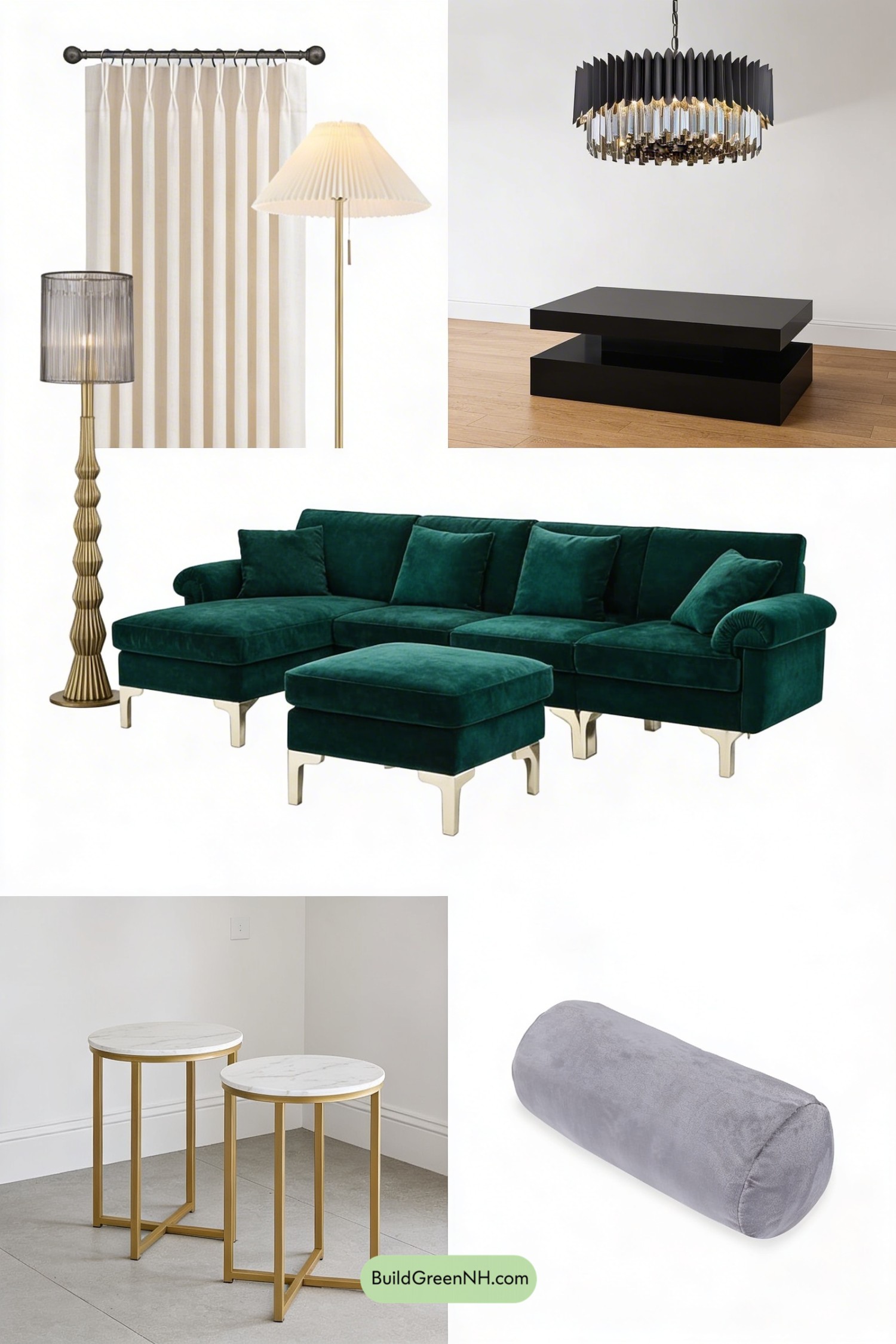 Moodboard for Champagne Mirror Grid Accent Wall