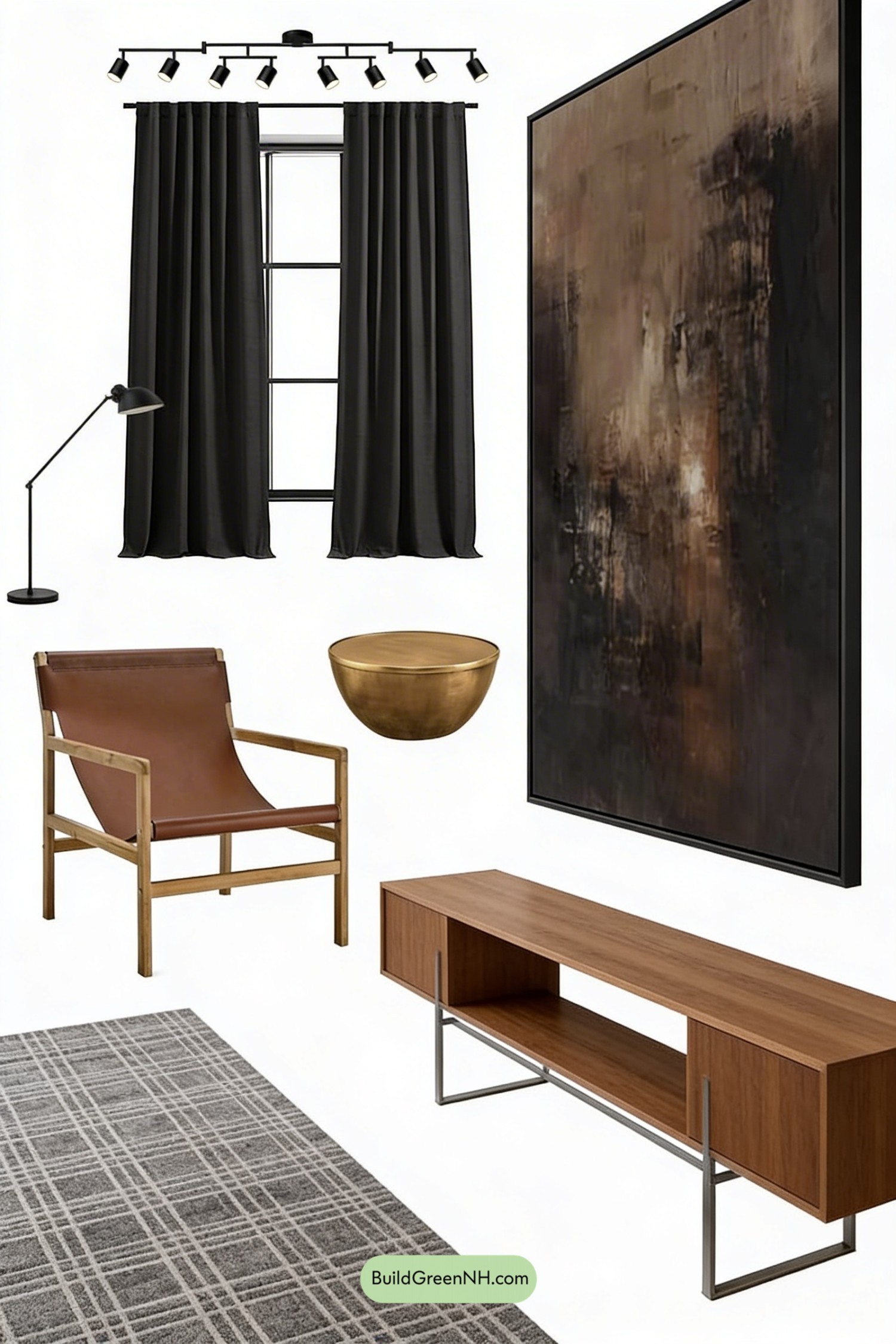 Moodboard for Steel Grid Statement Wall