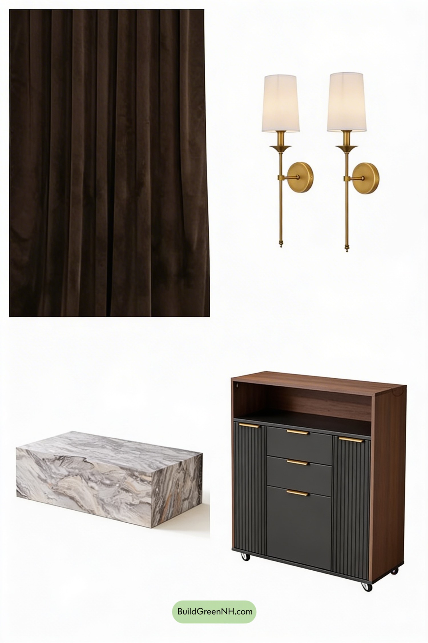 Moodboard for Aubergine Accent Wall, Boutique Hotel Mood