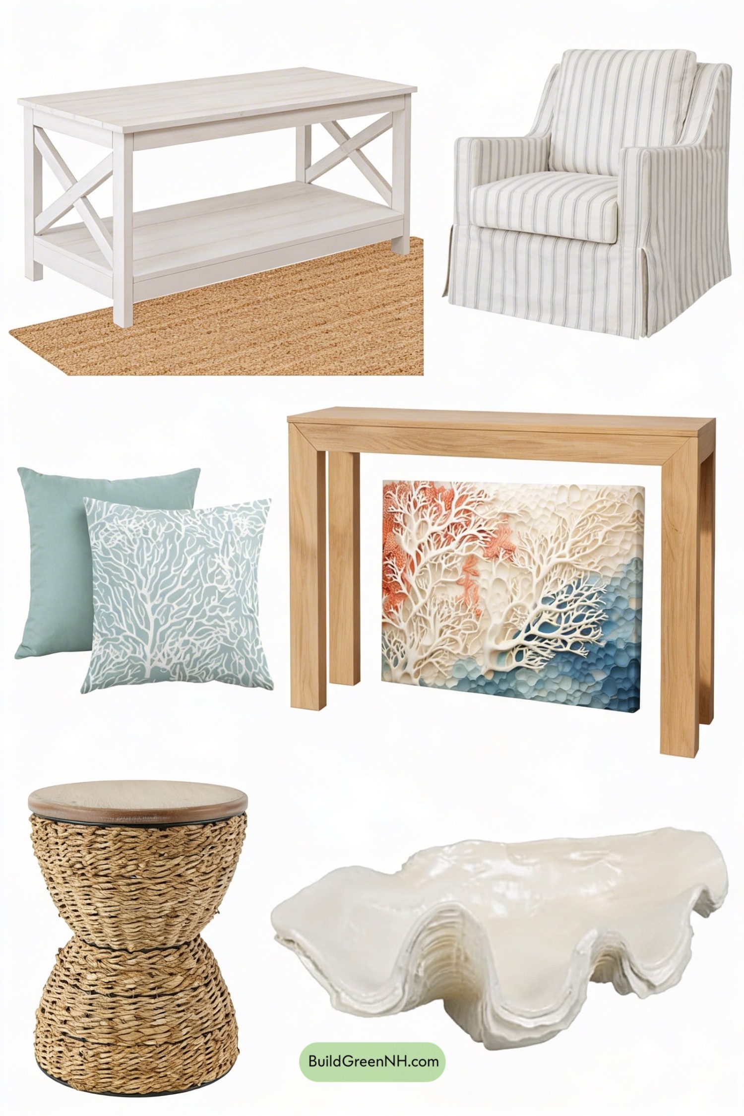 Moodboard for Beige Sofa, Coastal Organic Refresh