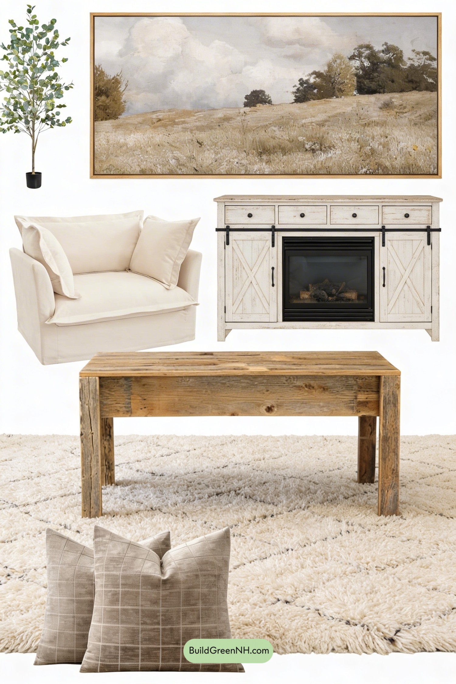 Moodboard for Beige Sofa, Farmhouse Glow-Up