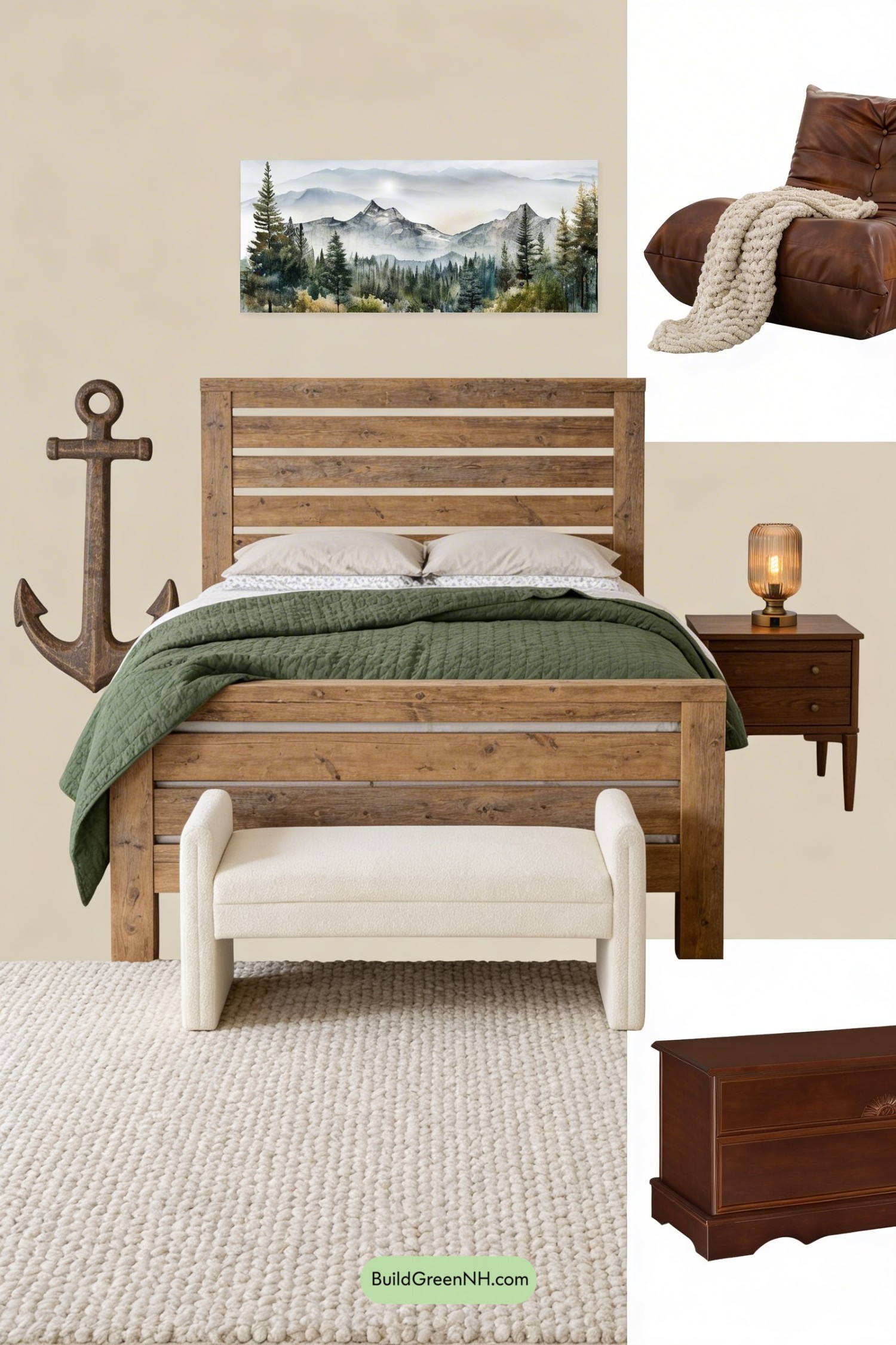 Moodboard for Woodland Cabin Bedroom Makeover