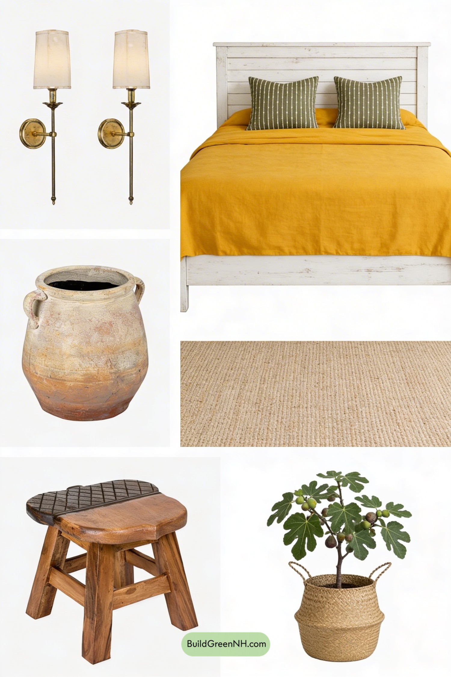 Moodboard for Saffron Sunwashed Bedroom Retreat