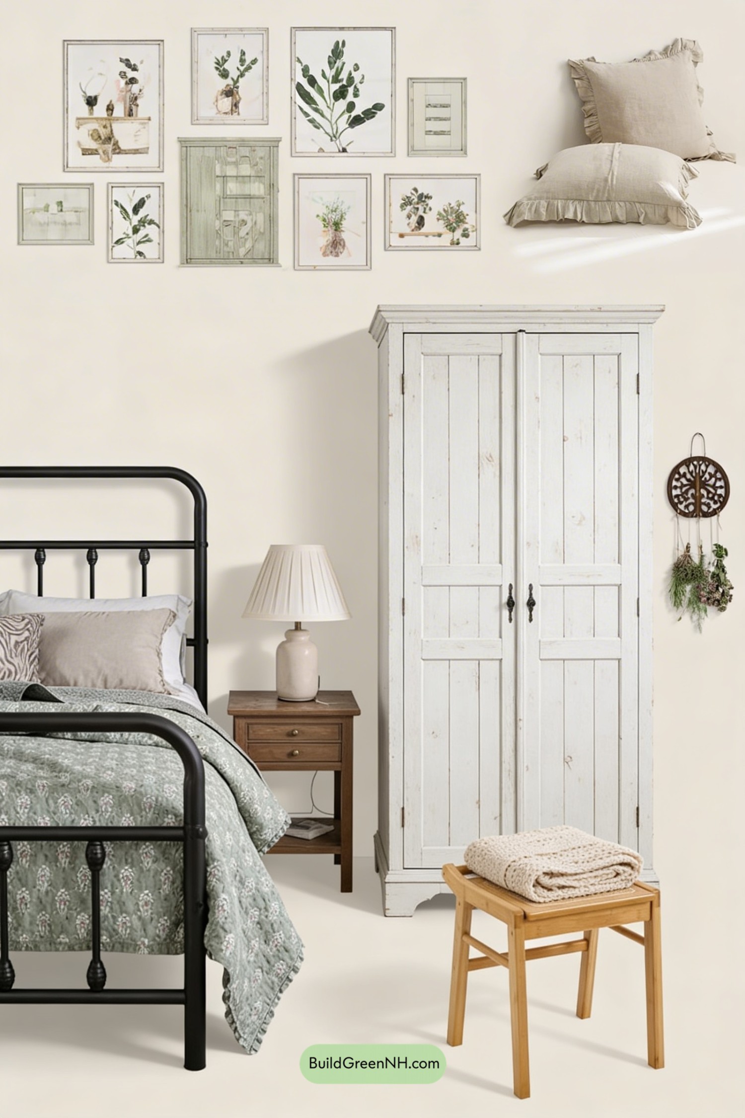 Moodboard for Vintage Cottage Bedroom Makeover