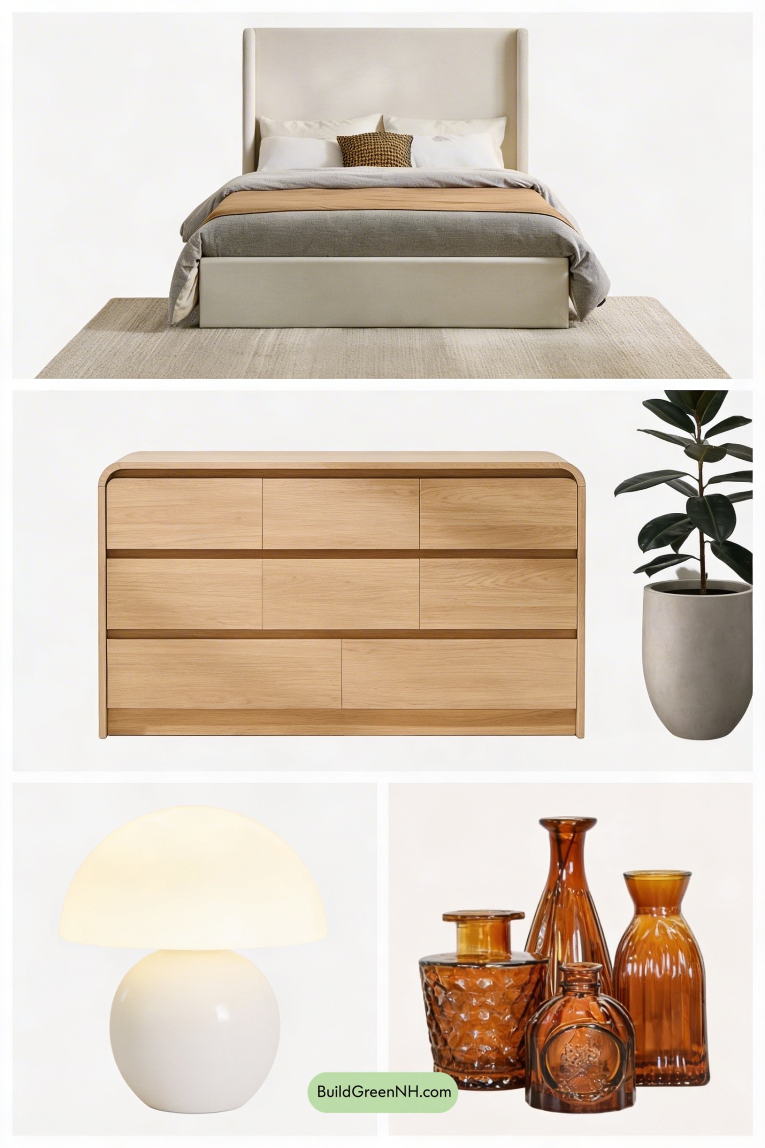 Moodboard for Modern Ochre Bedroom Makeover