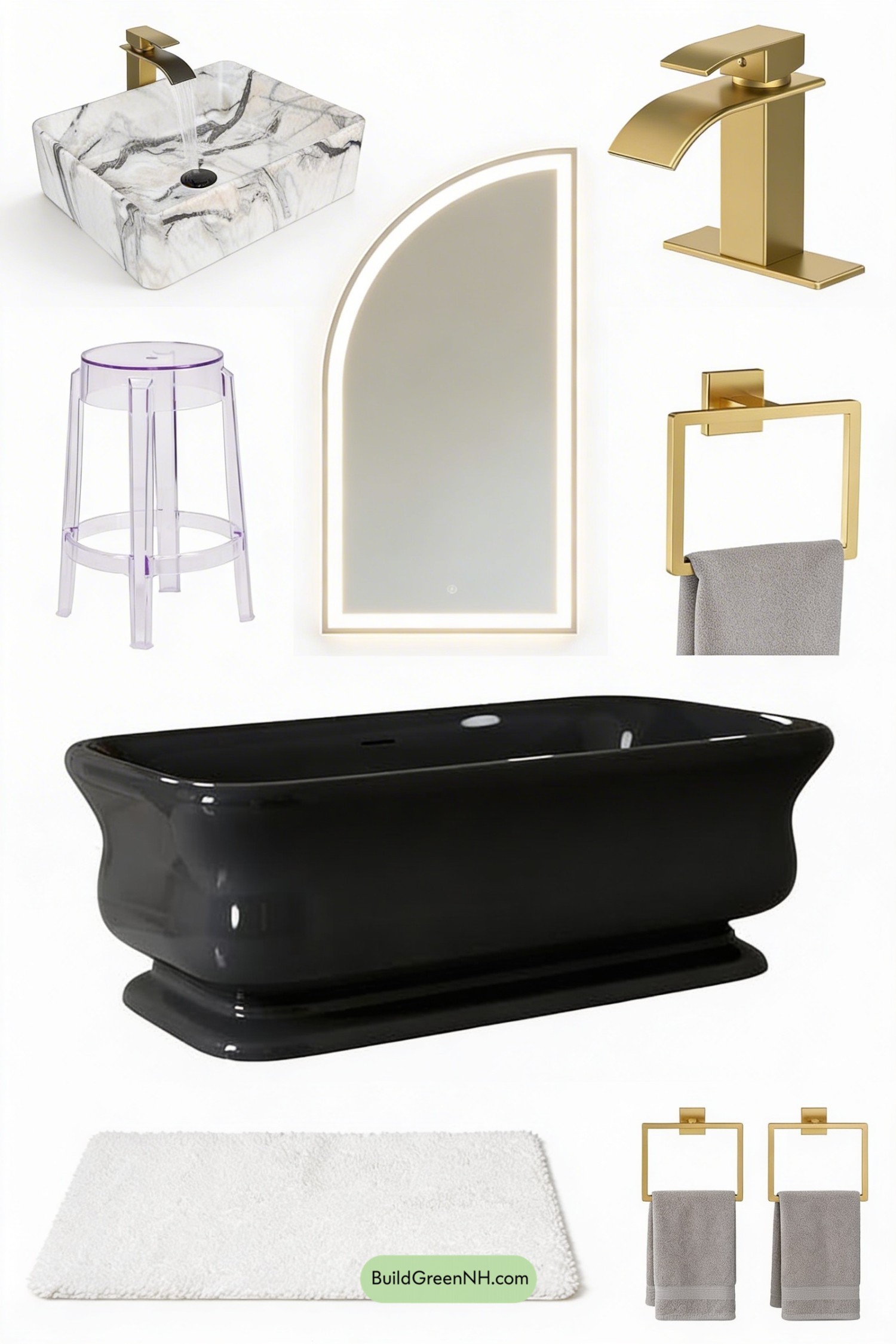 Moodboard for Ultramarine Glam Bathroom Makeover