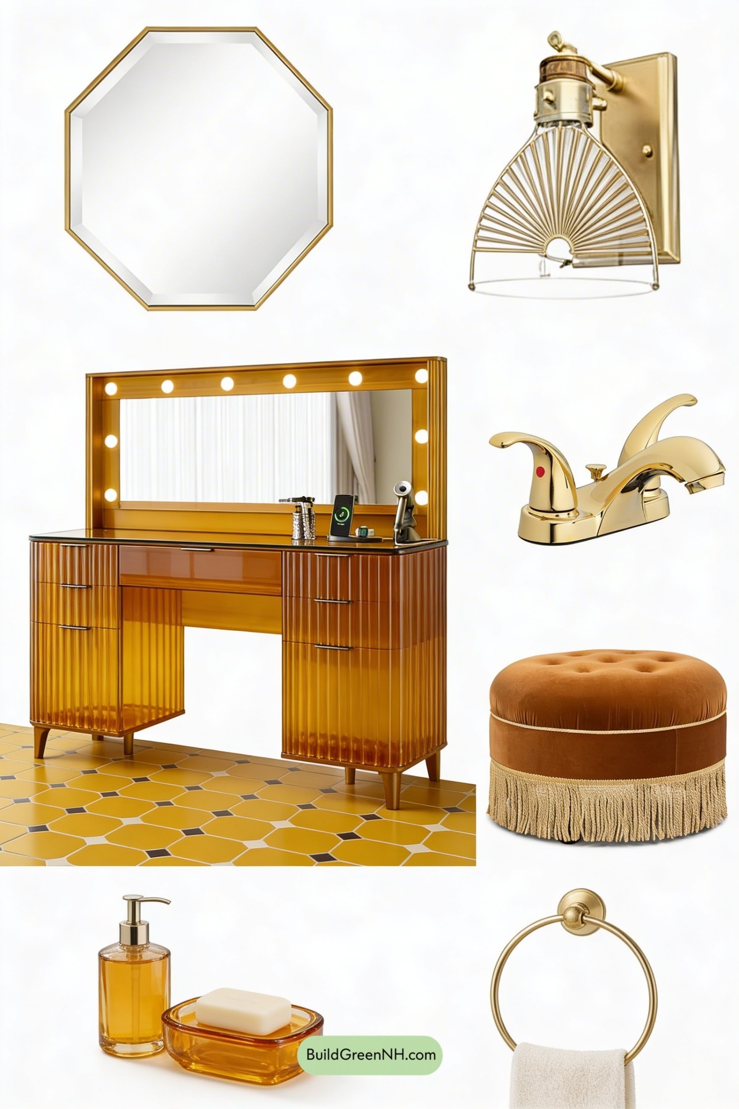 Moodboard for Amber Art Deco Bathroom Revival