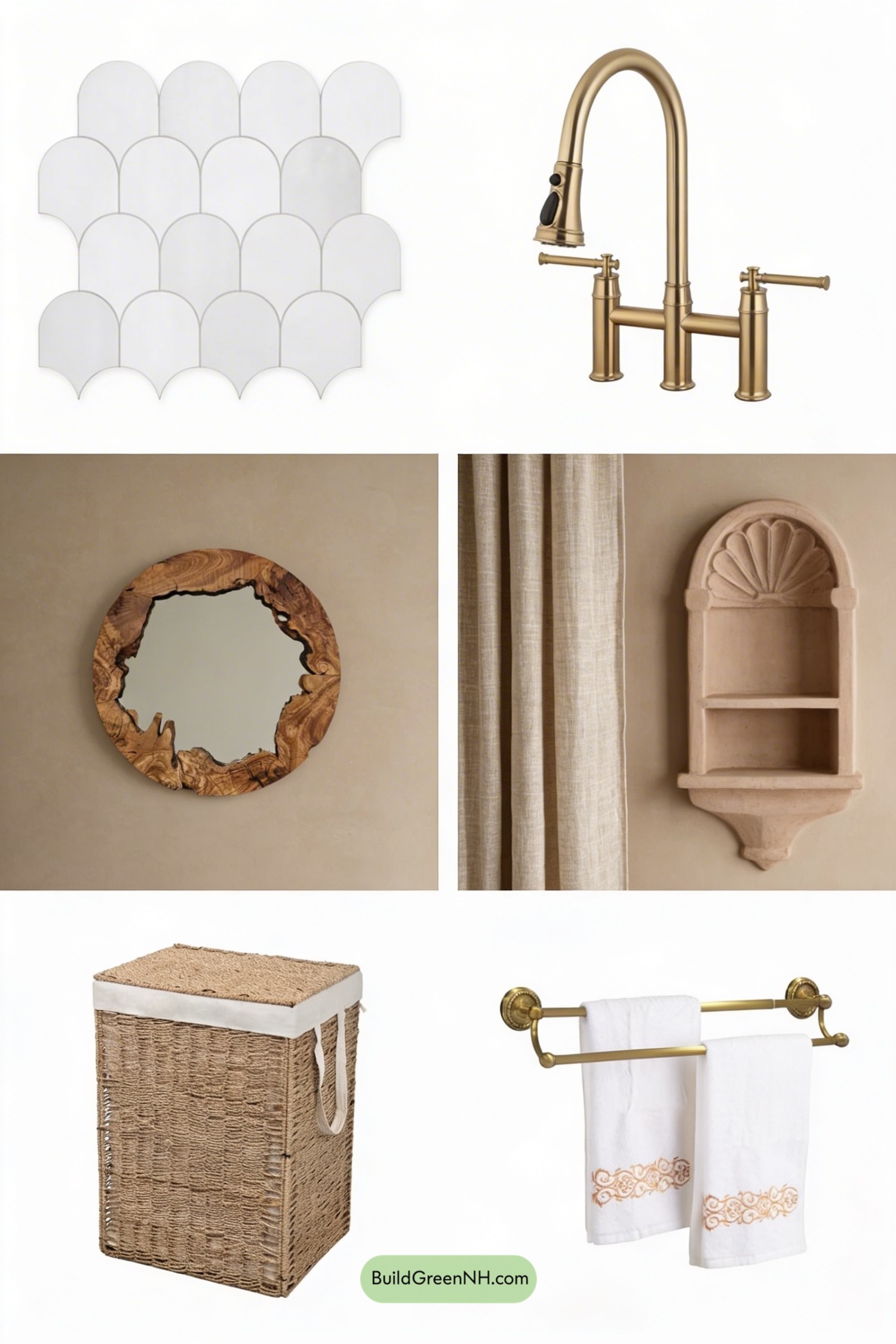 Moodboard for Mediterranean Ochre Bathroom Refresh