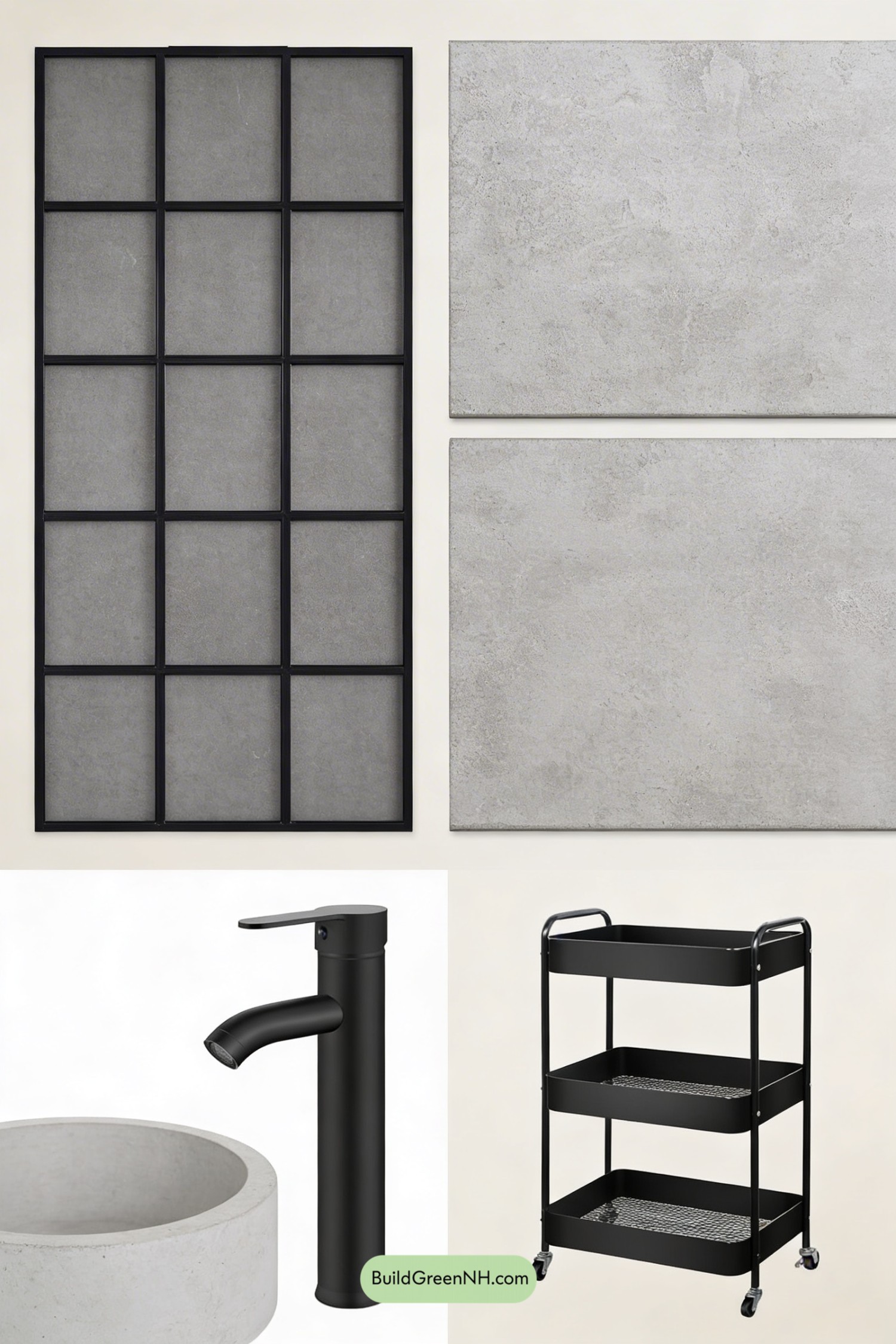 Moodboard for Industrial Mustard Bathroom Makeover