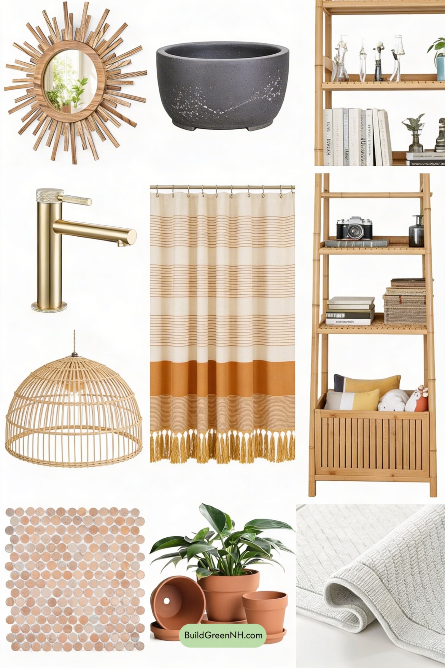 Moodboard for Boho Marigold Bathroom Glow-Up