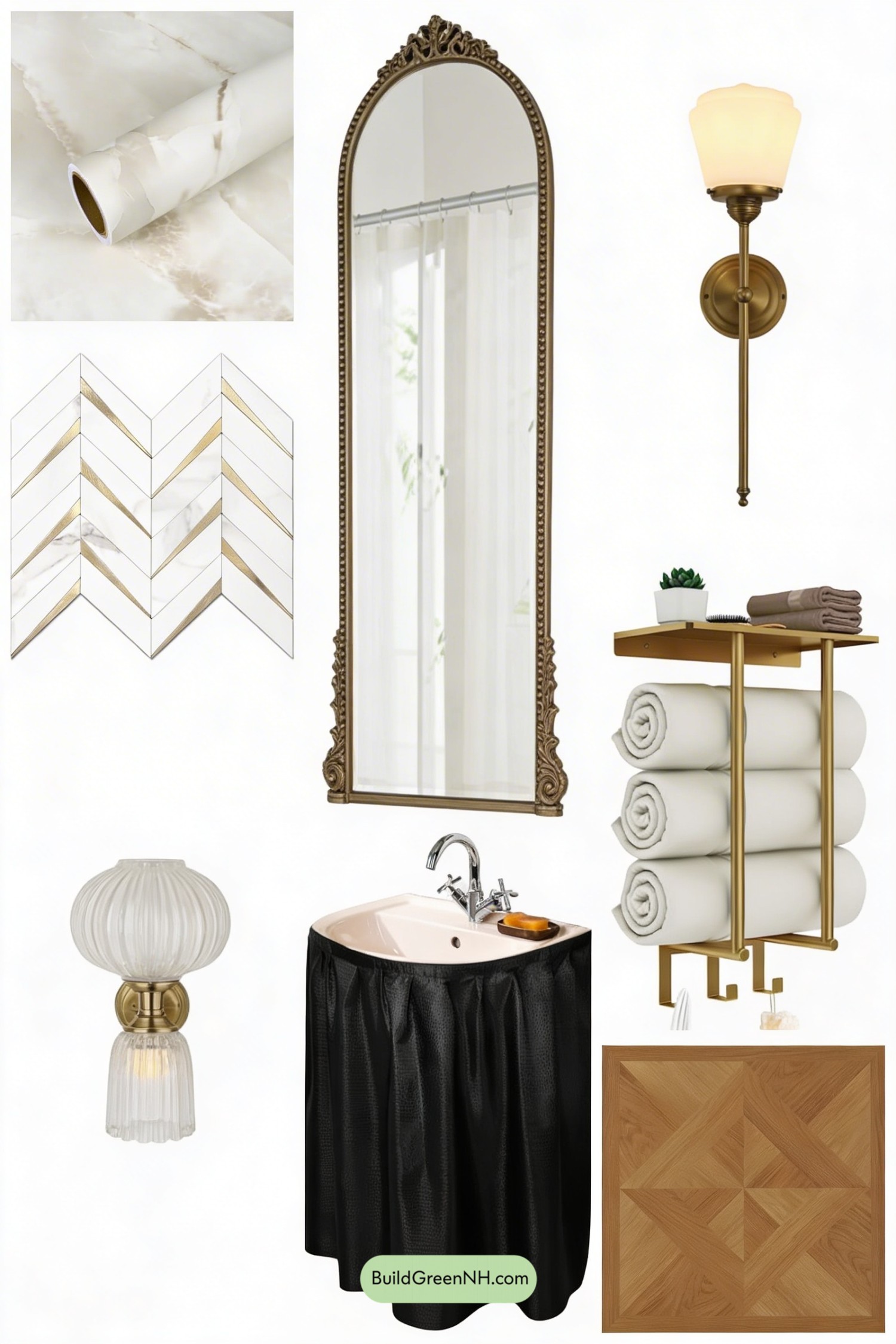 Moodboard for Parisian Citron Bathroom Revival