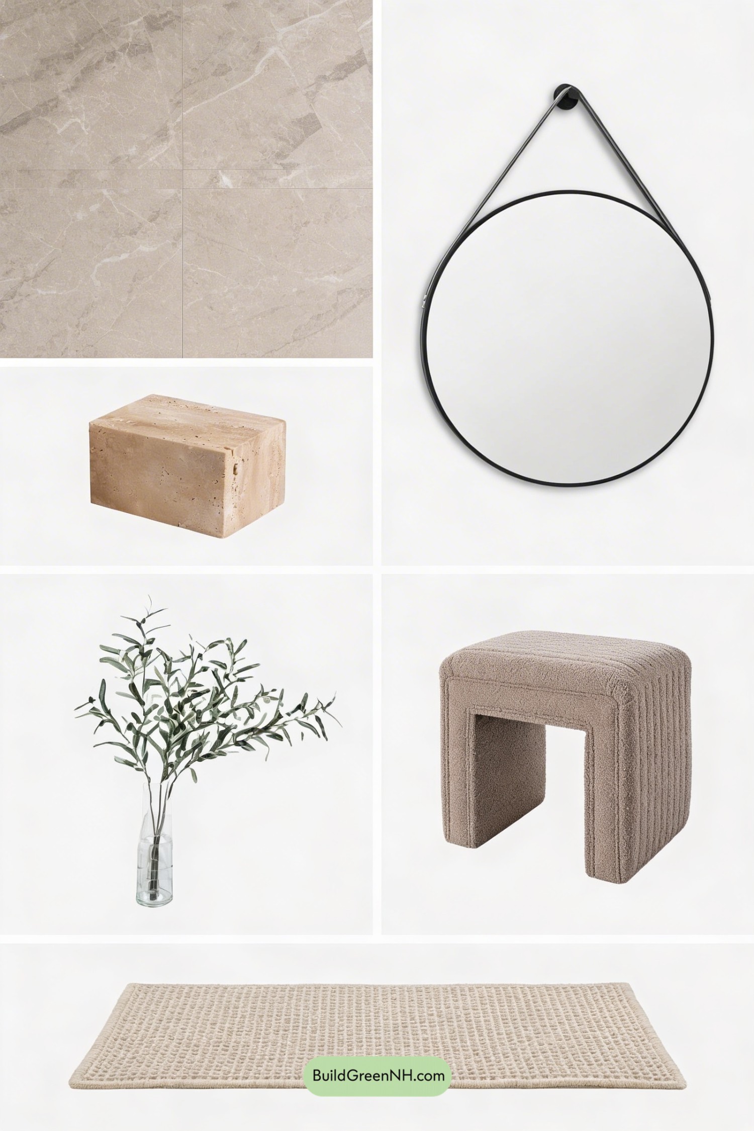 Moodboard for Desert-Modern Warm Neutral Bathroom