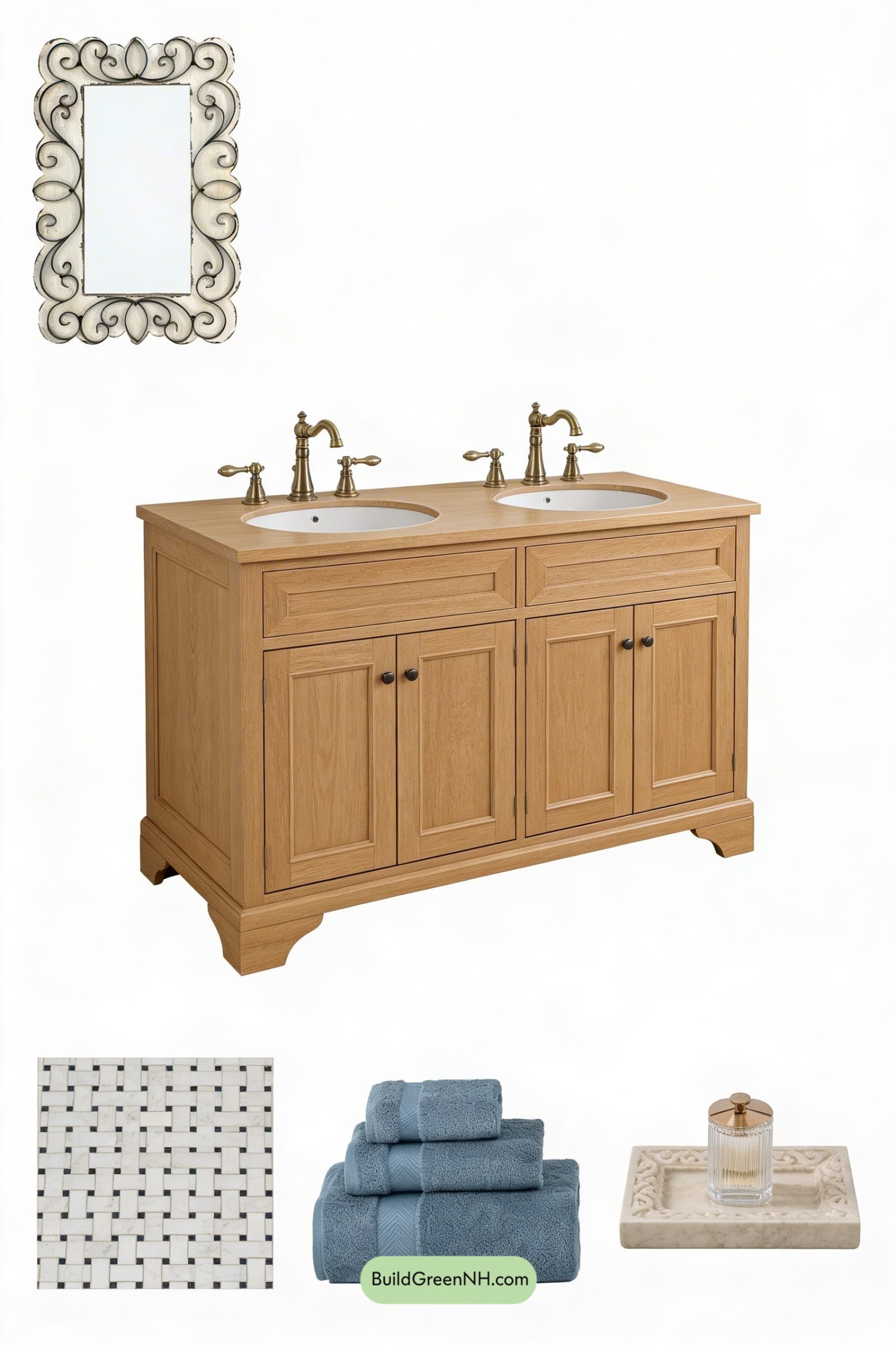 Moodboard for Organic French Bath in Warm Neutrals